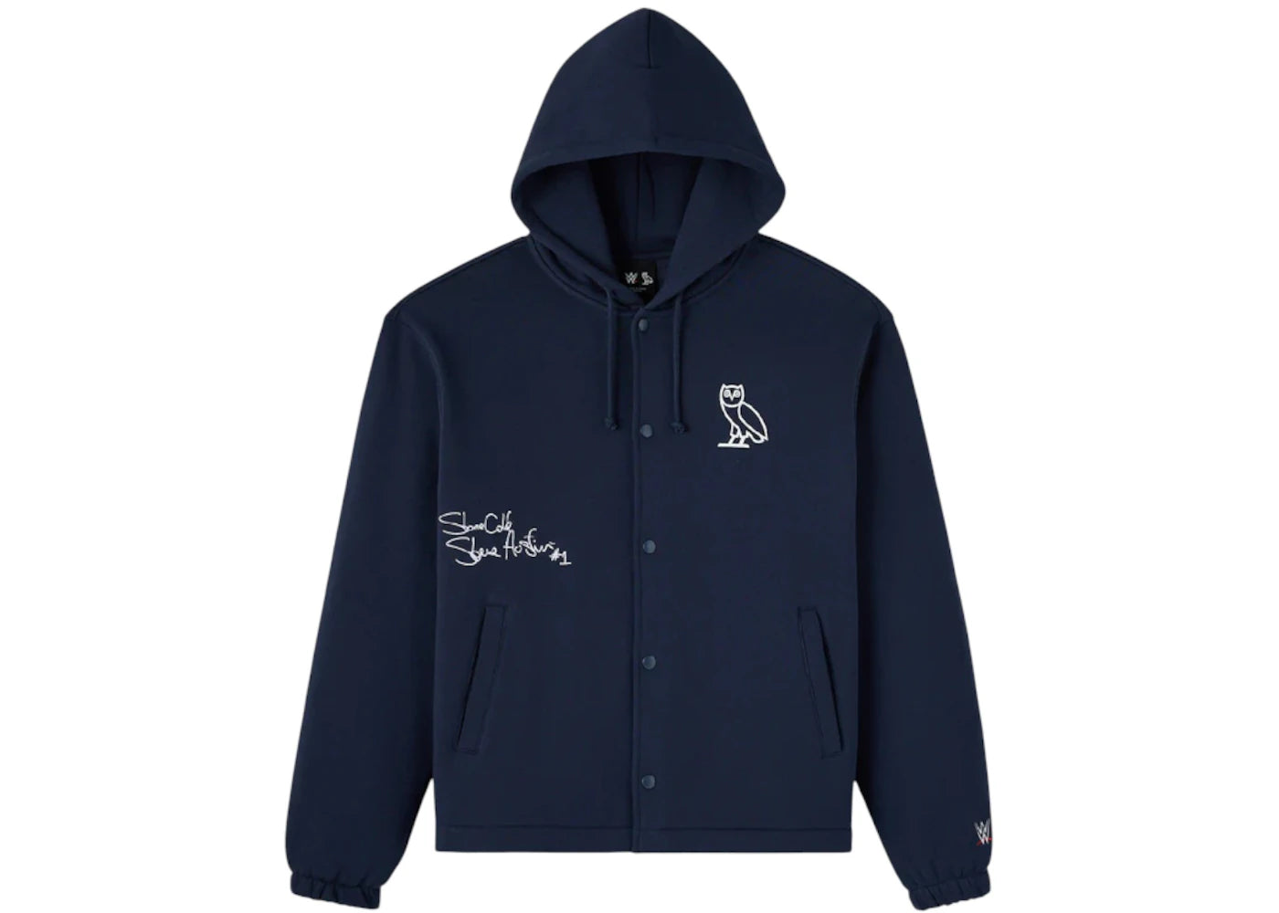 OVO x WWE Stone Cold 3:16 Hooded Fleece Jacket Night Owl Navy