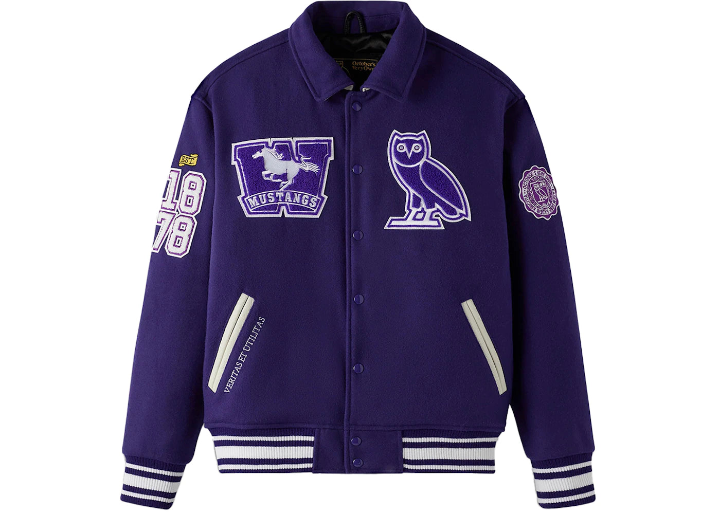 OVO x Western University Mustangs Campus Varsity Jacket Western Purple