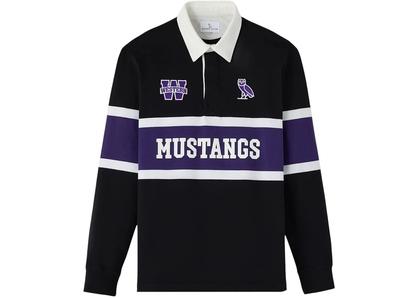 OVO x Western University Mustangs Rugby Polo Black