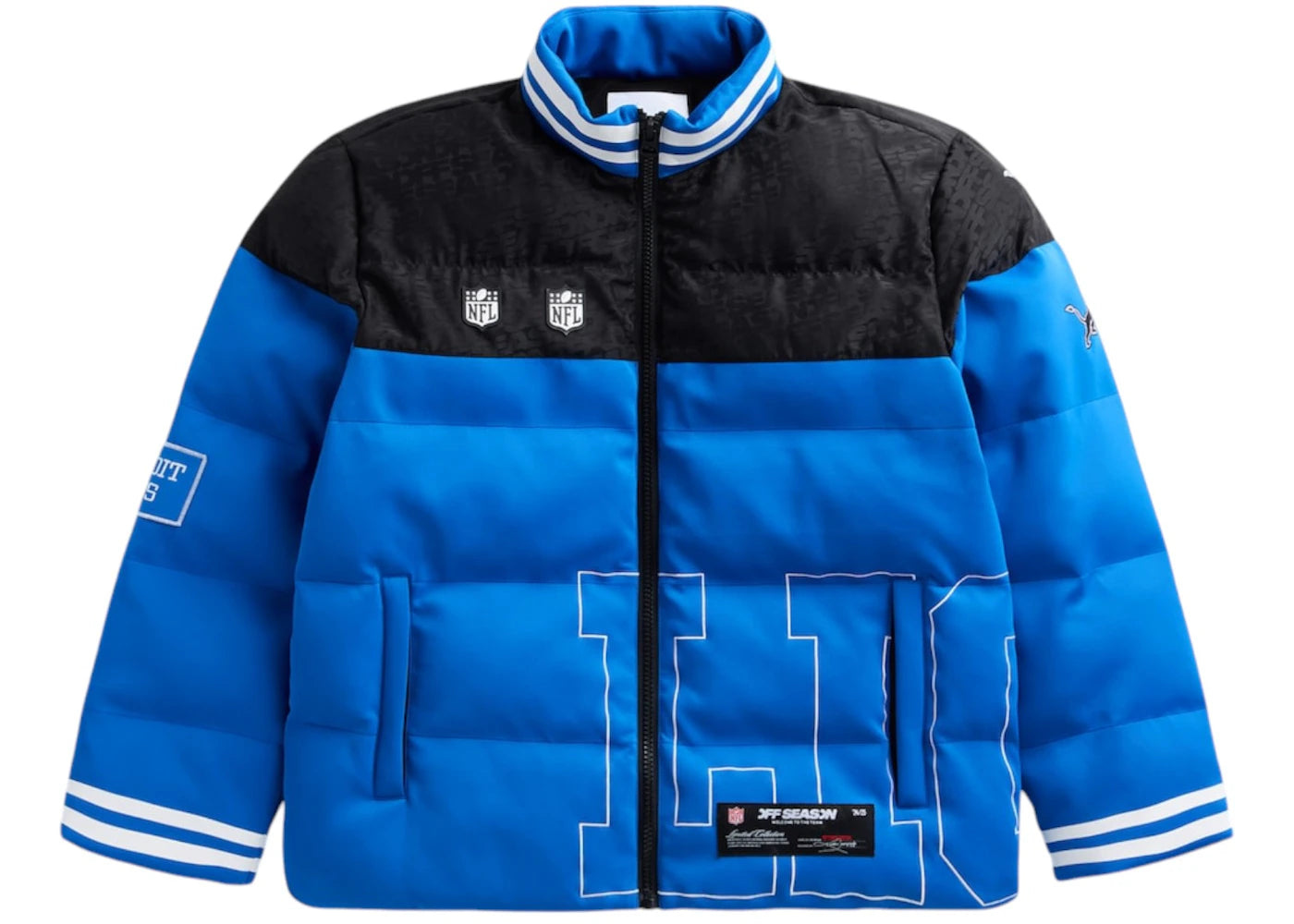 Off Season x NFL Detroit Lions Team Puffer Jacket Blue/Black