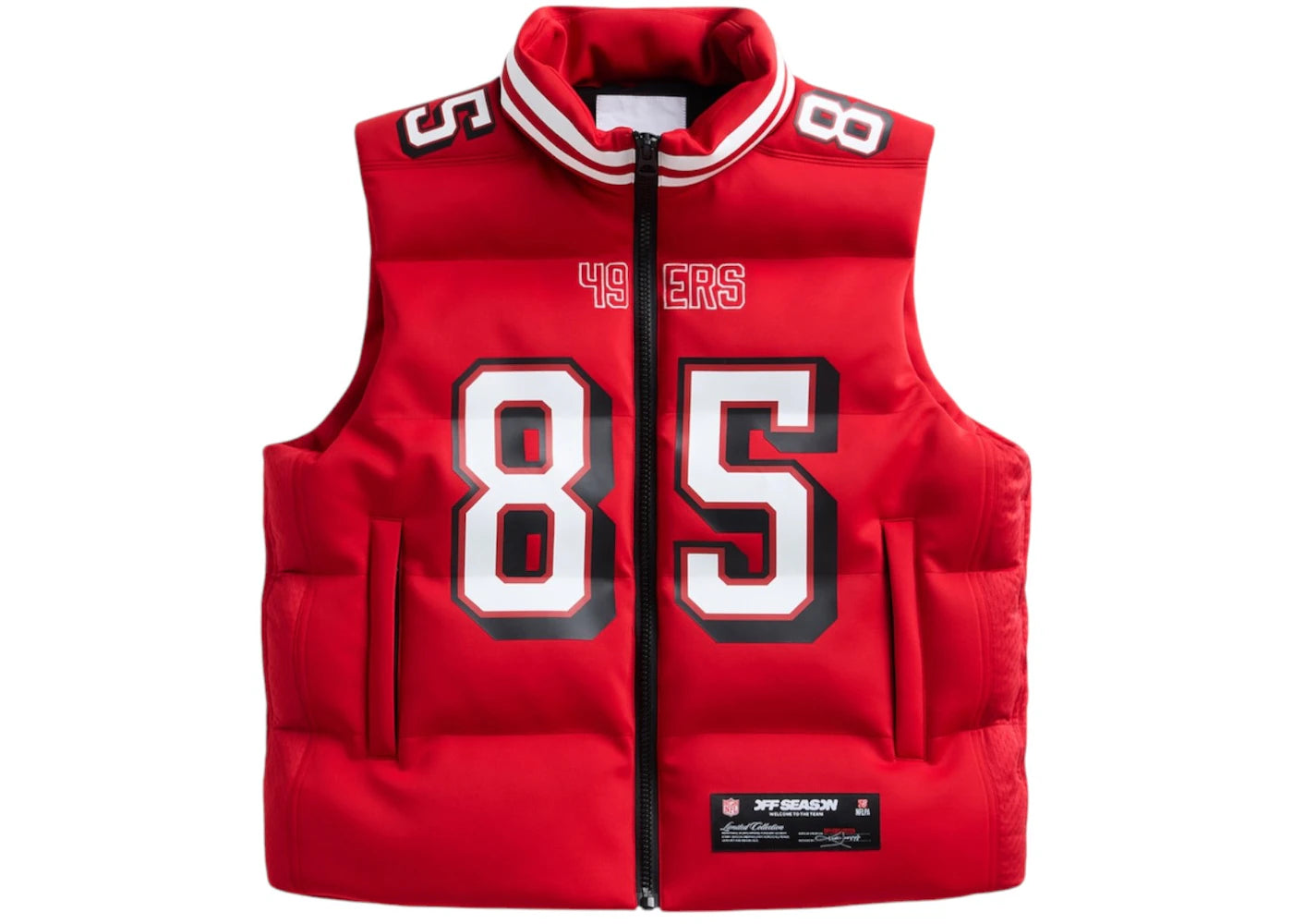 Off Season x NFL George Kittle San Francisco 49Ers Player Puffer Vest Scarlet Red