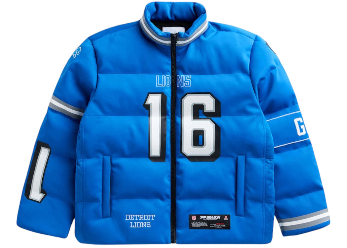 Off Season x NFL Jared Goff Detroit Lions Player Puffer Jacket Blue