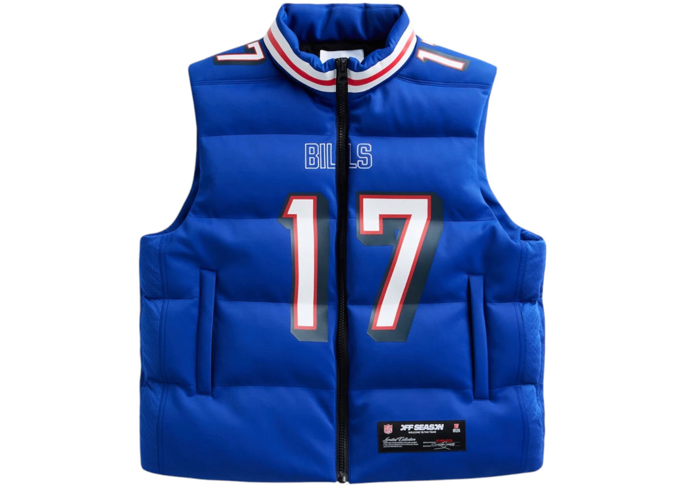 Off Season x NFL Josh Allen Buffalo Bills Player Puffer Vest Royal Blue