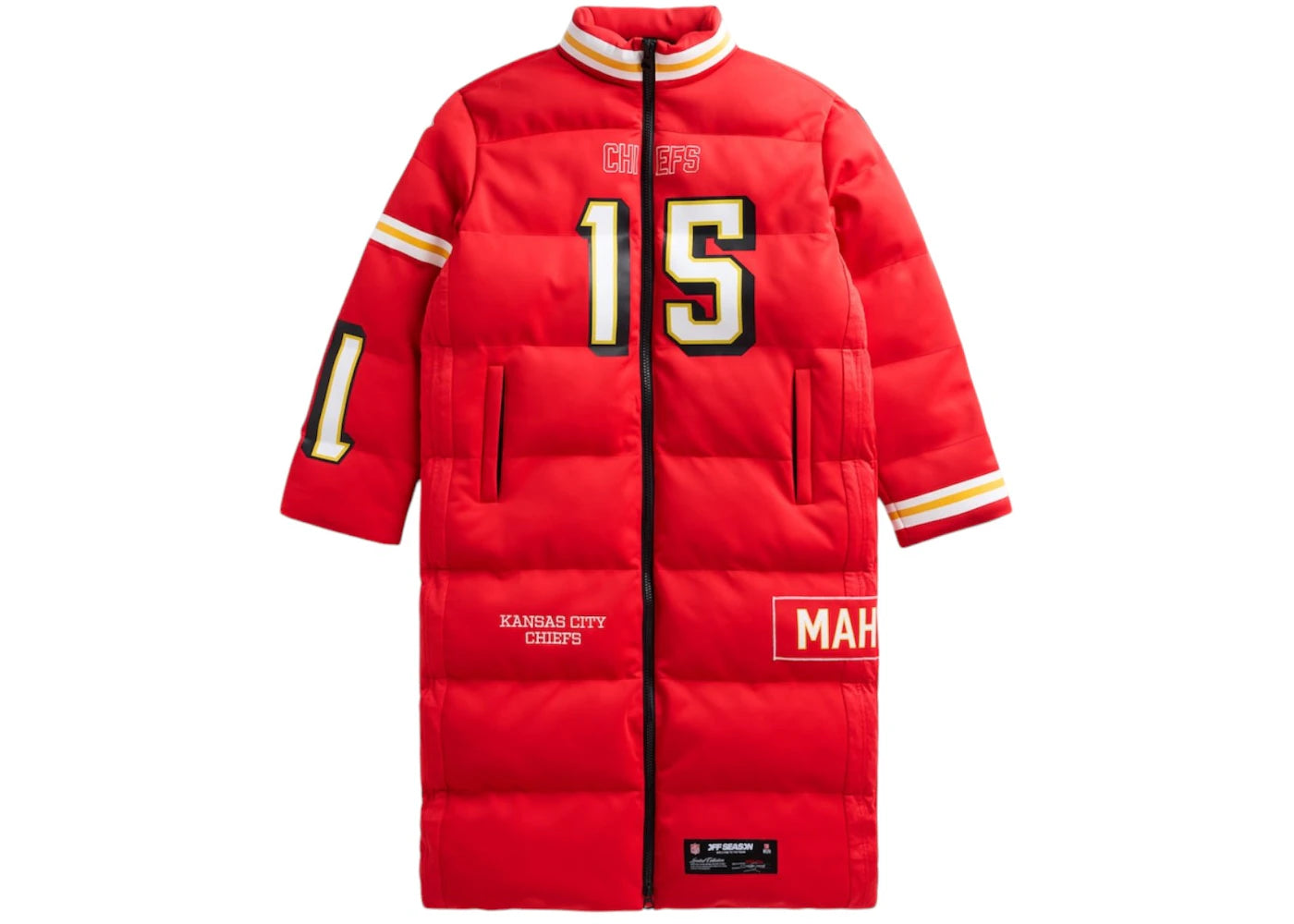 Off Season x NFL Patrick Mahomes Kansas City Chiefs Player Puffer Long Coat Red