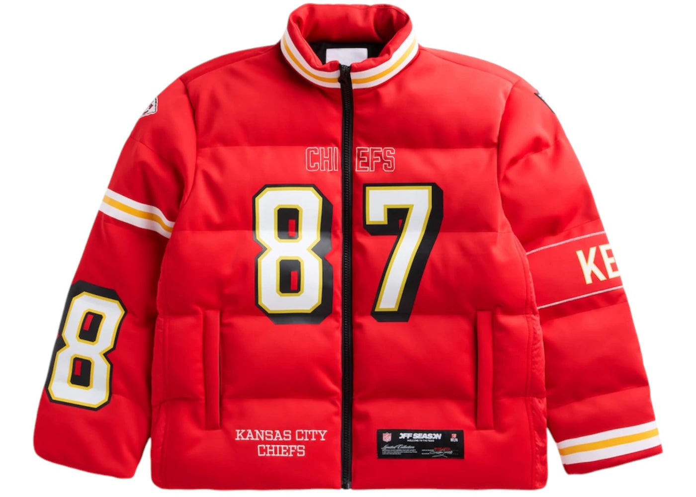 Off Season x NFL Travis Kelce Kansas City Chiefs Player Puffer Jacket Red