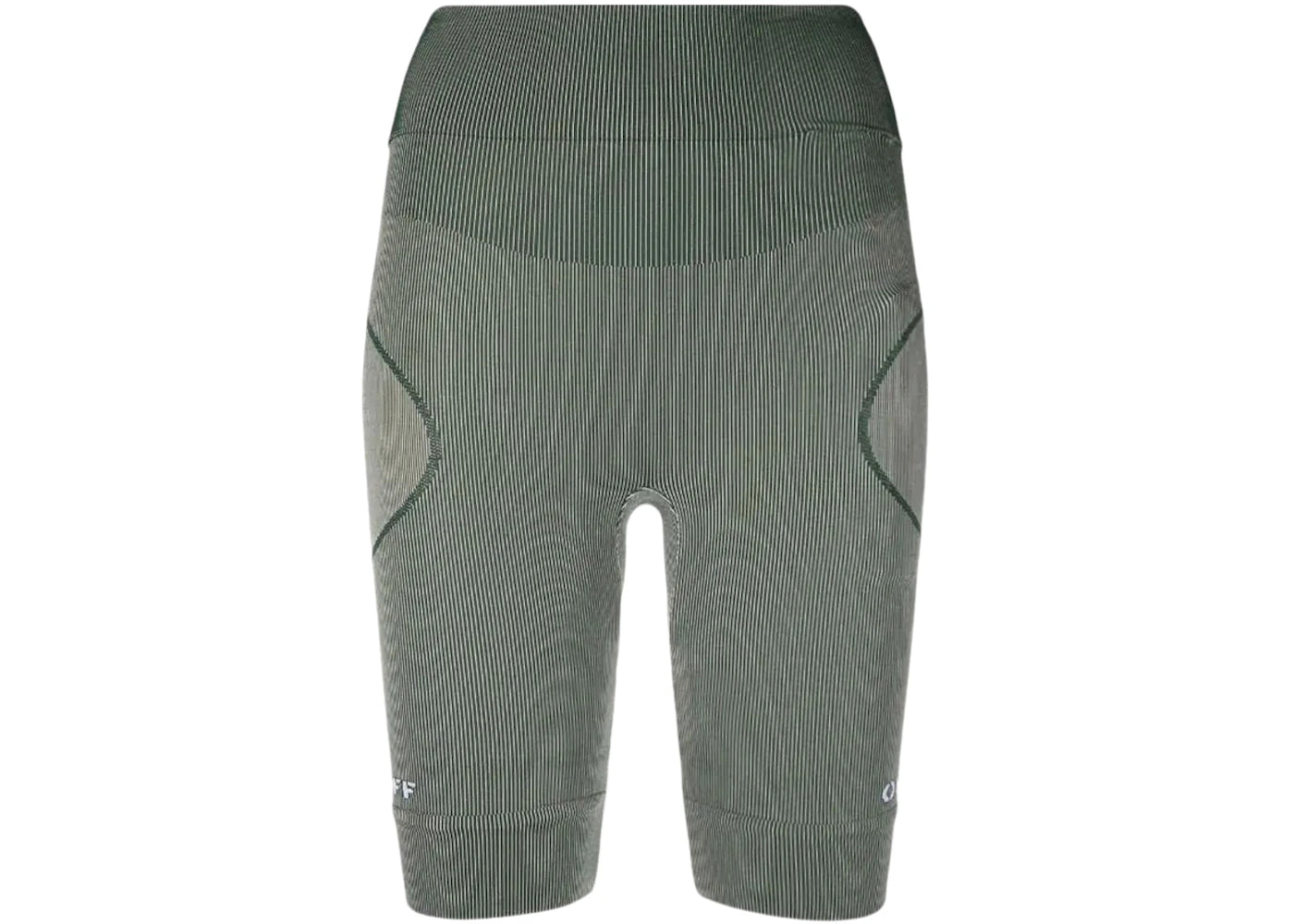 OFF-WHITE ATHL Shiny Seamless Shorts Green/White