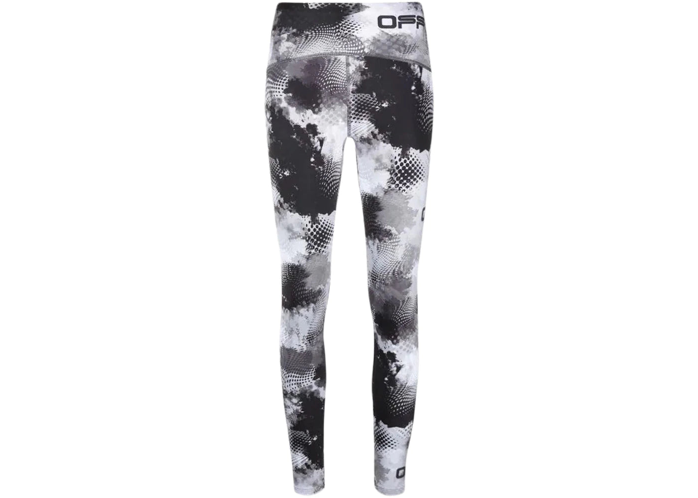 OFF-WHITE Abstract-Print Logo Leggings Grey