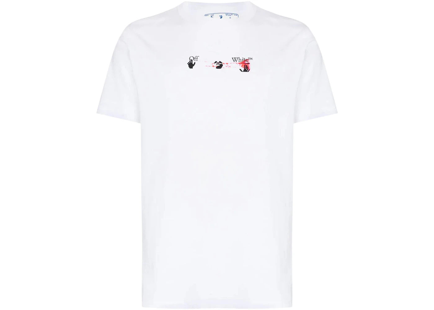 OFF-WHITE Acrylic Arrow Logo Print T-Shirt White/Black/Fuchshia