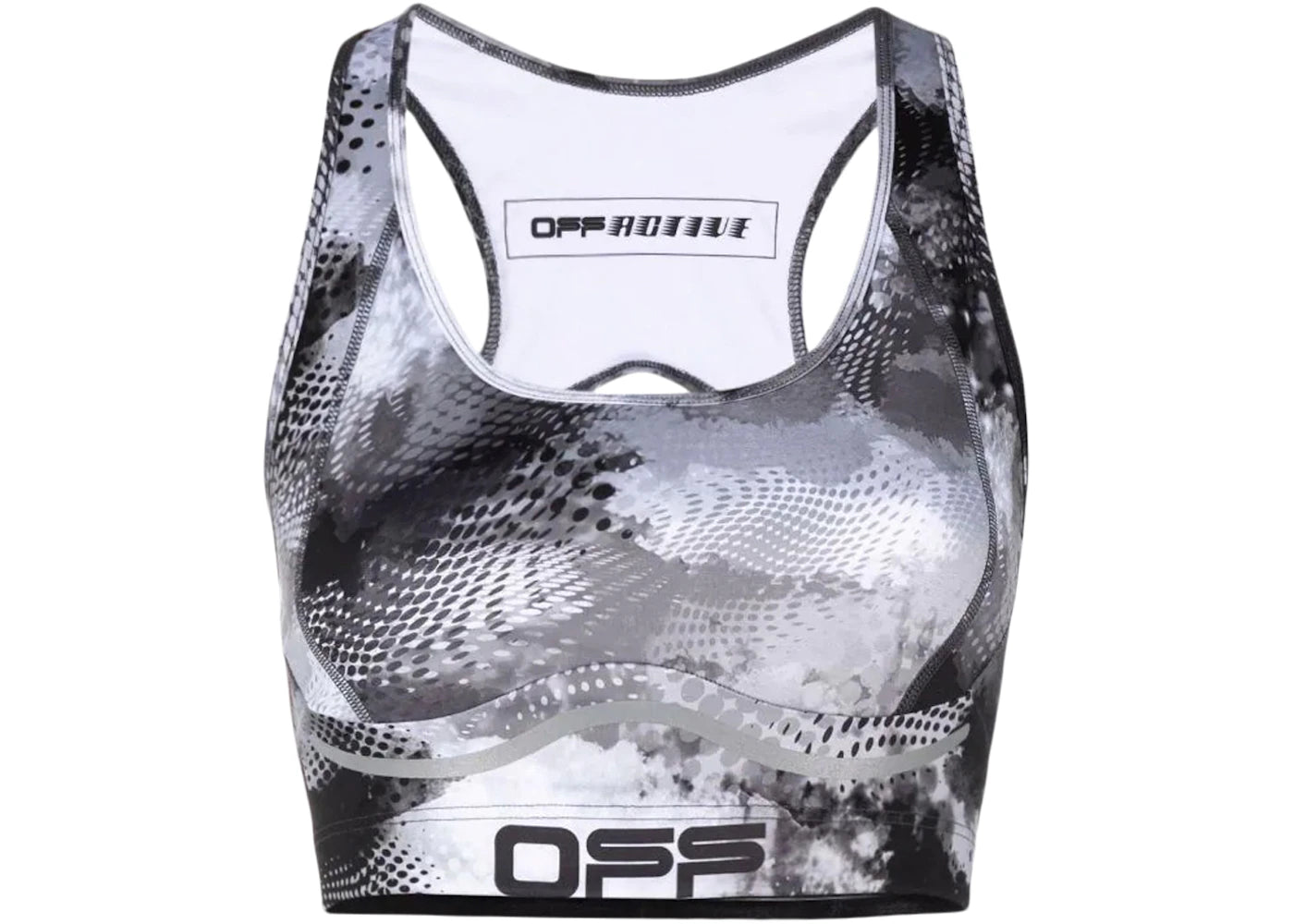 OFF-WHITE Active Logo Sports Bra Black/White/Grey