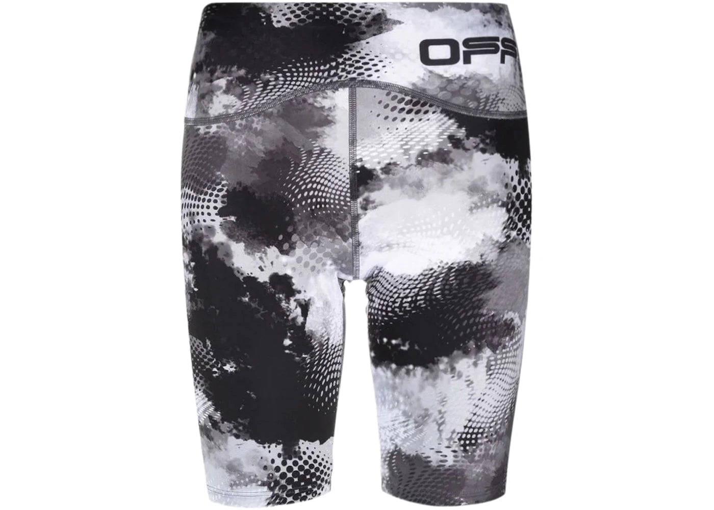 OFF-WHITE Active Tie-Dye Print Cycling Shorts Black/White/Grey