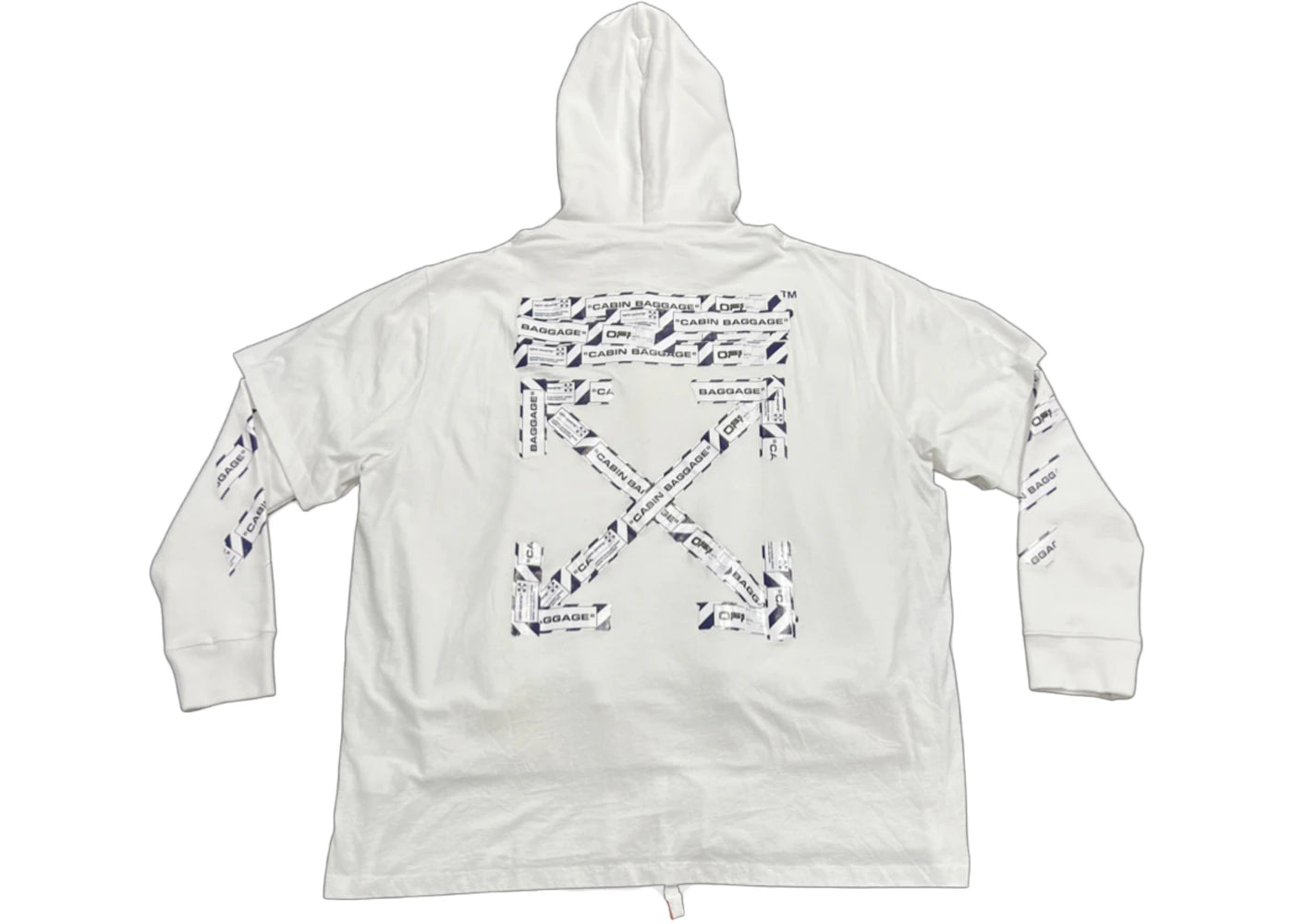 OFF-WHITE Airport Tape Double Layered Hoodie White