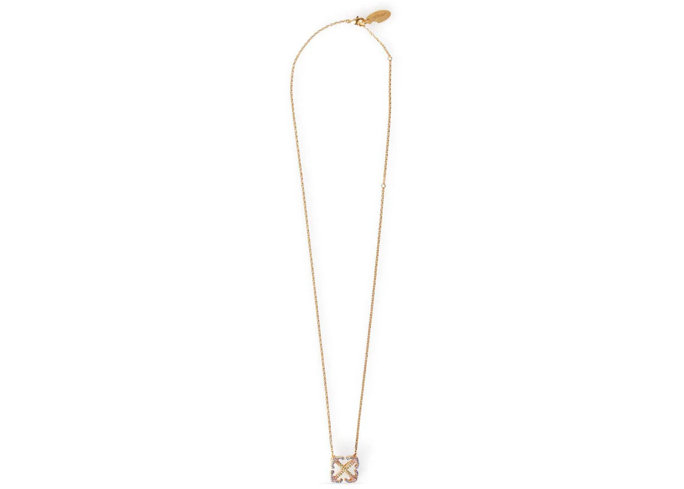 Off-White Arrows Crystal-Embellished Necklace Gold/Multicolor