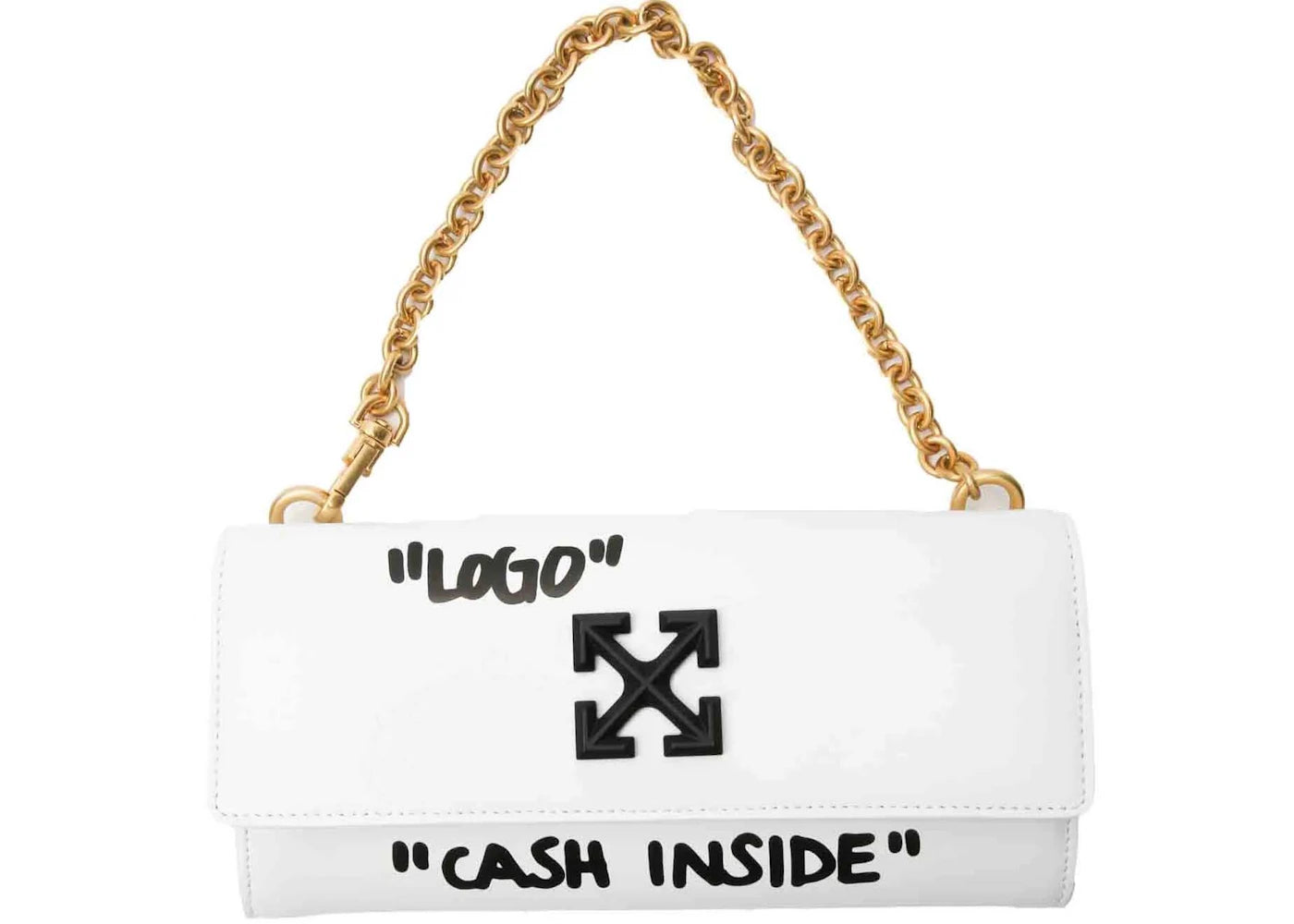 Off-White Arrows Motif Chain Purse White