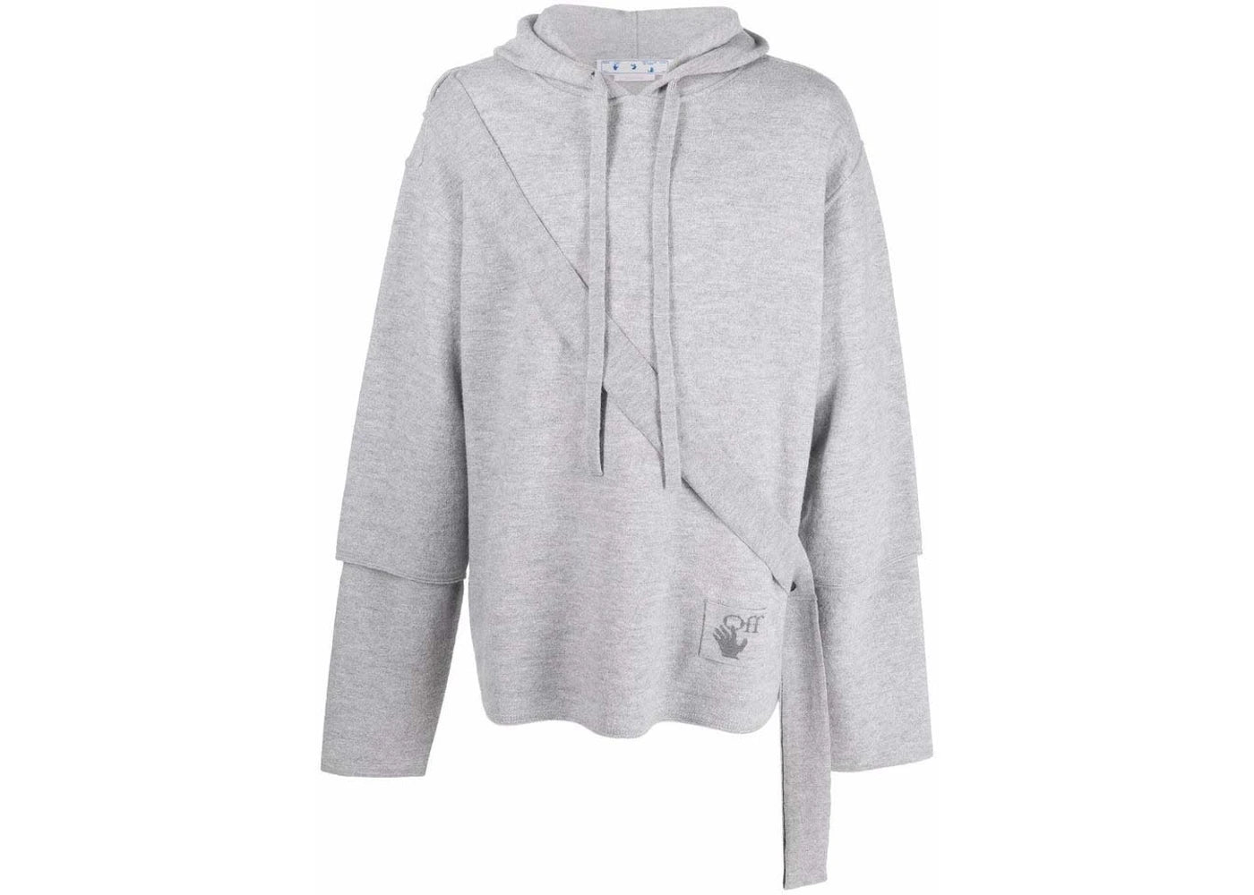 OFF-WHITE Asybreezy Band Knit Hoodie Medium Grey