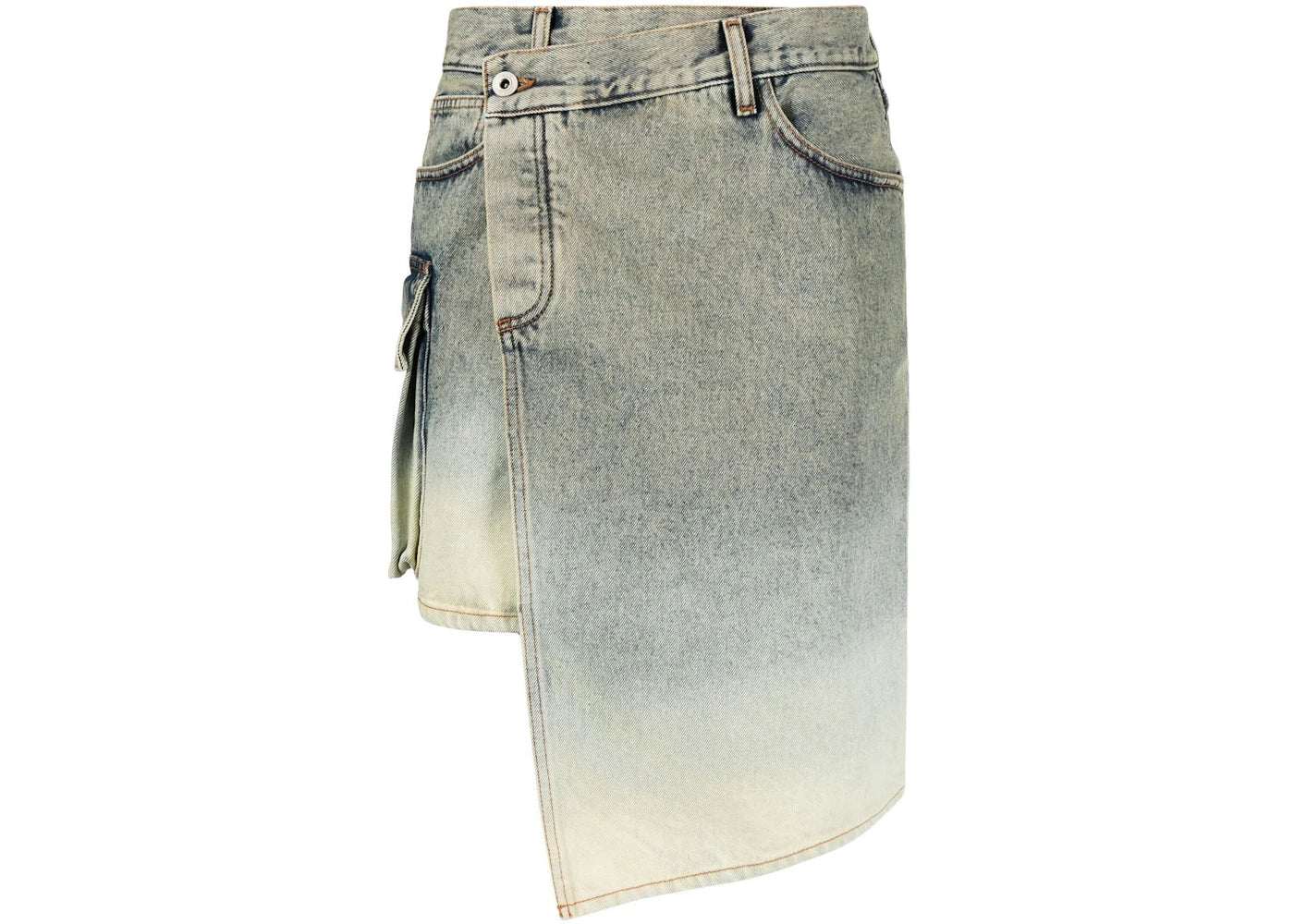 OFF-WHITE Asymmetric Denim Skirt Mint Green