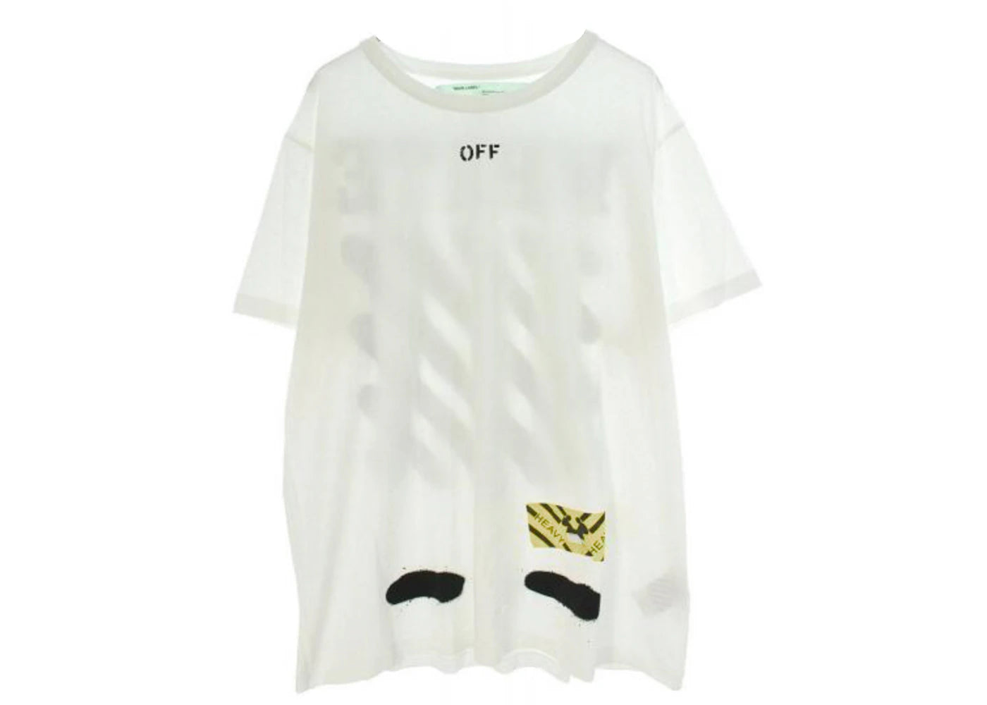 OFF-WHITE Back Logo Spray T-Shirt White Black Yellow