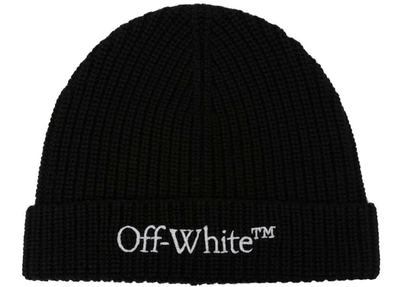 OFF-WHITE Bookish Classic Knit Beanie Black/White