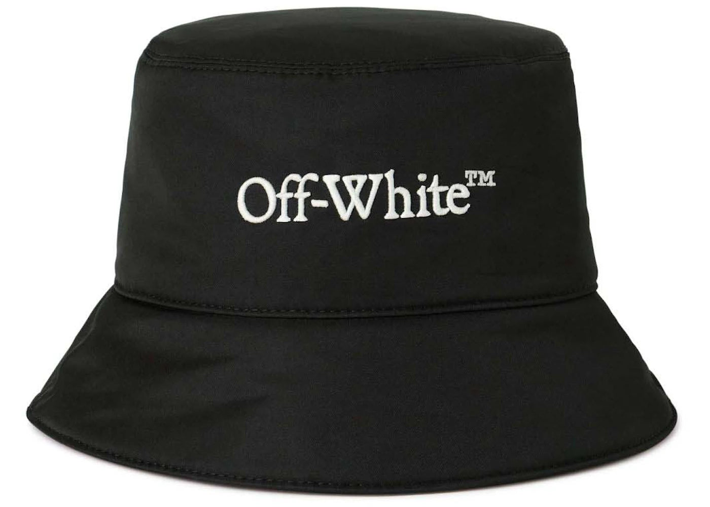 OFF-WHITE Bookish Embroidered-Logo Bucket Hat Black/White