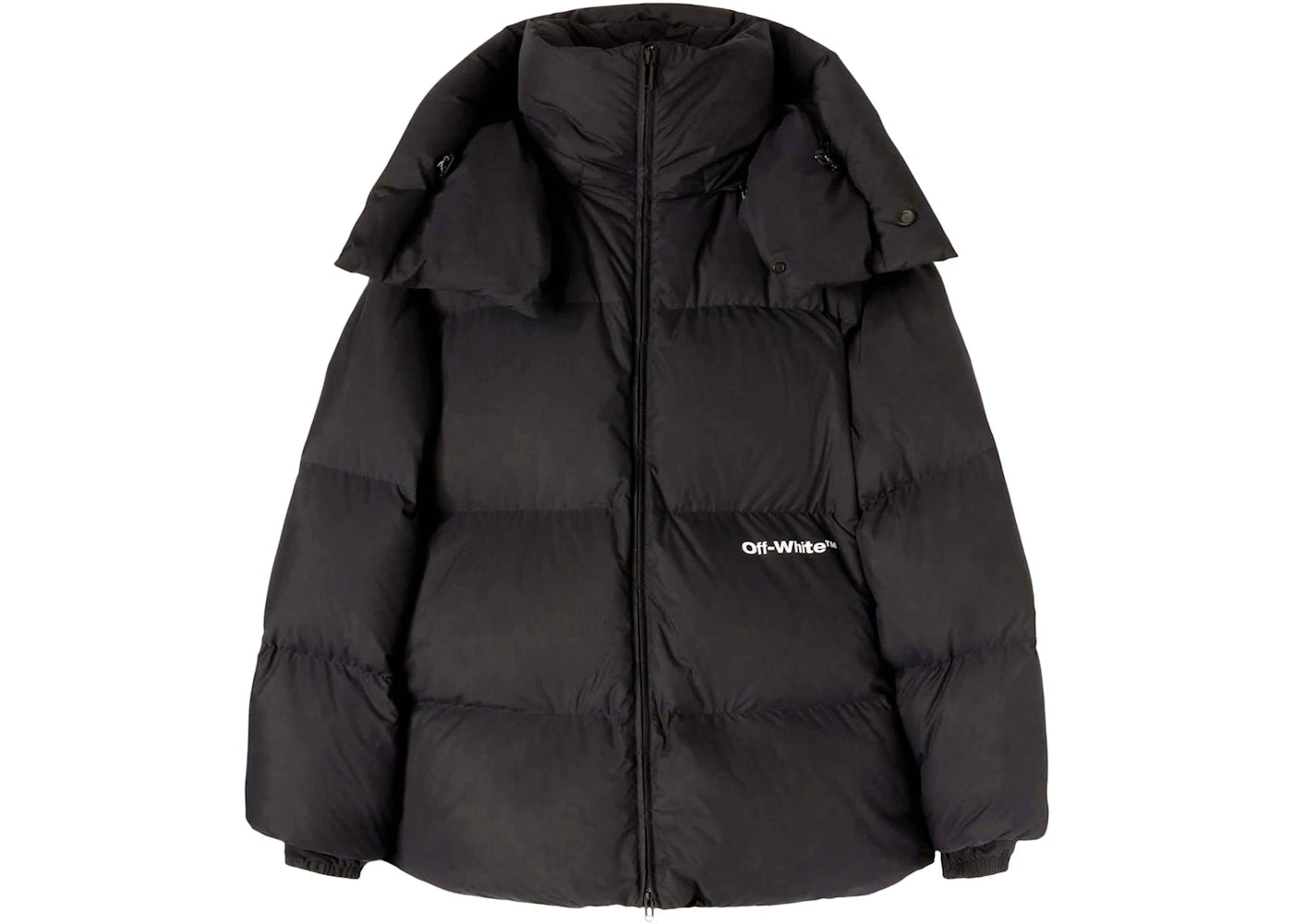 OFF-WHITE Bounce Hooded Down Puffer Black/White