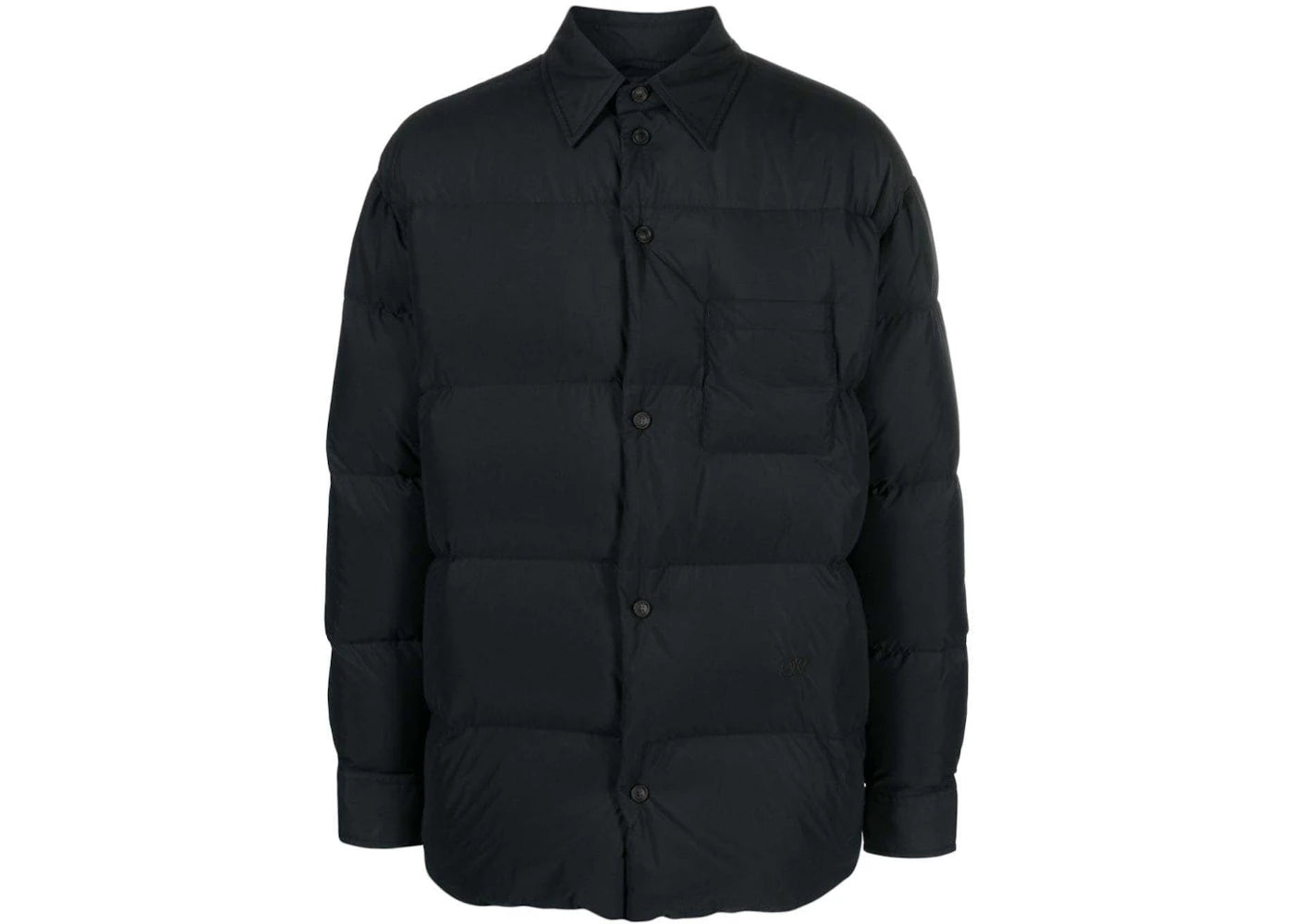 OFF-WHITE Button-Front Puffer Jacket Black