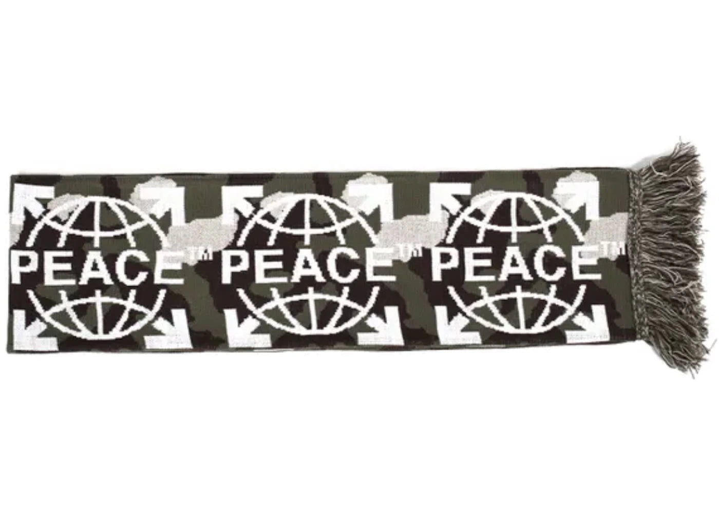 OFF-WHITE Camouflage Peace Scarf Khaki