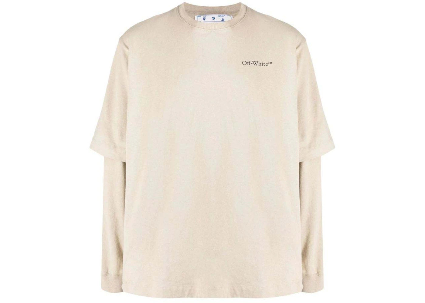 OFF-WHITE Caravag Arrow Logo Double Sleeve Longsleeve Beige