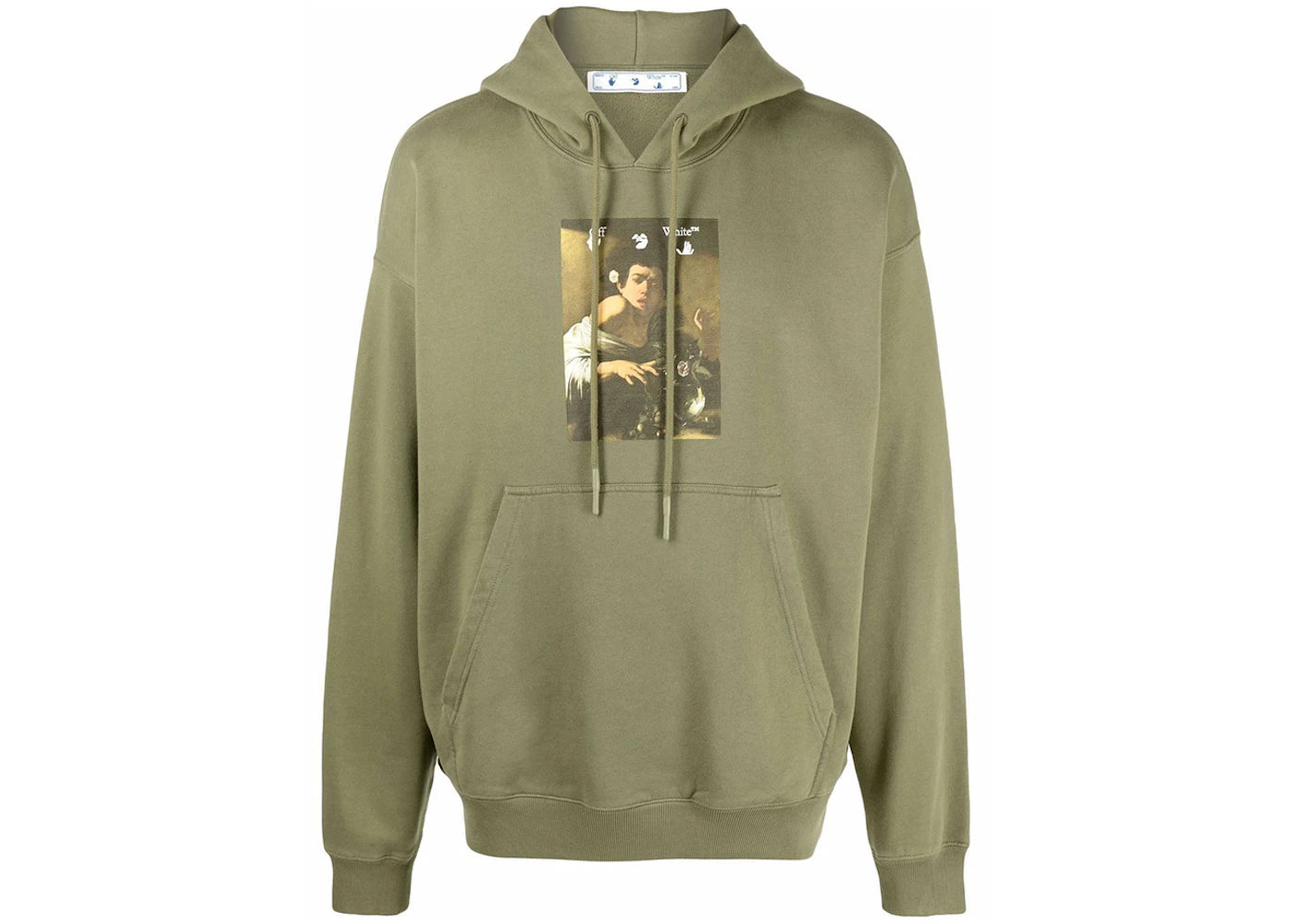 OFF-WHITE Caravaggio Boy Bitten By A Lizard Skate Hoodie Green/Multi