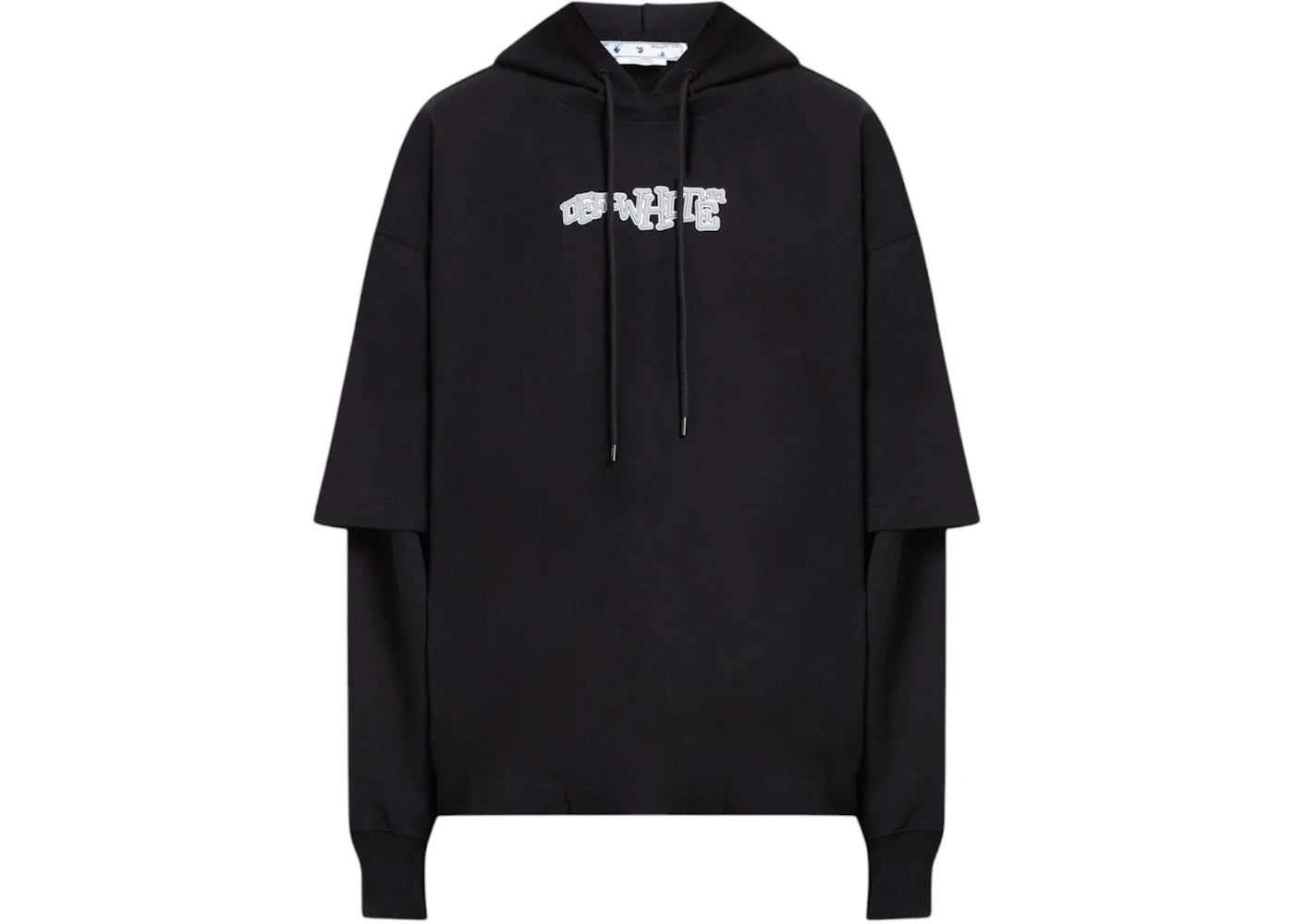 OFF-WHITE Carlos Type Double Tee Hoodie Black
