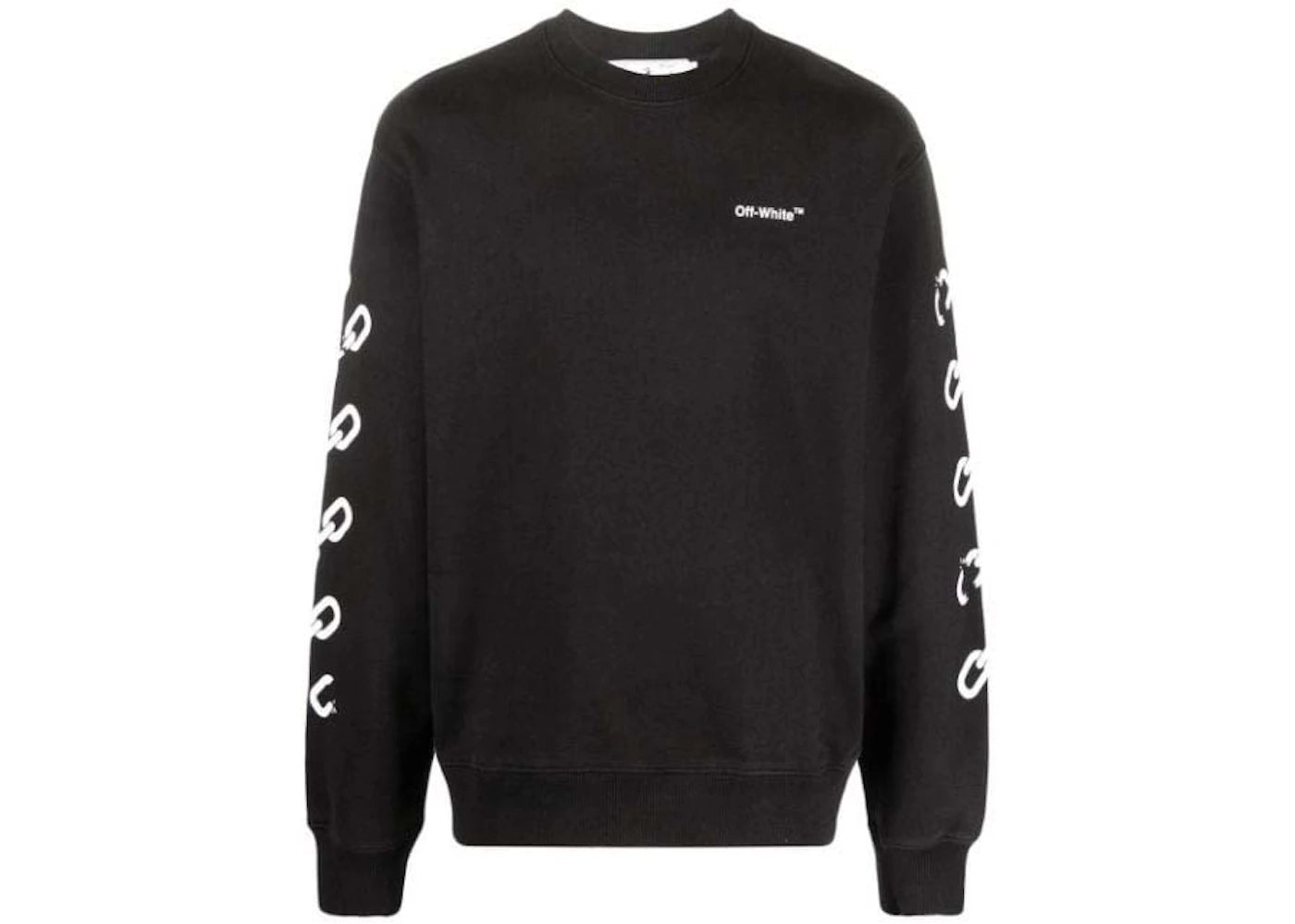 OFF-WHITE Chain ARR Slim Crewneck Black/White