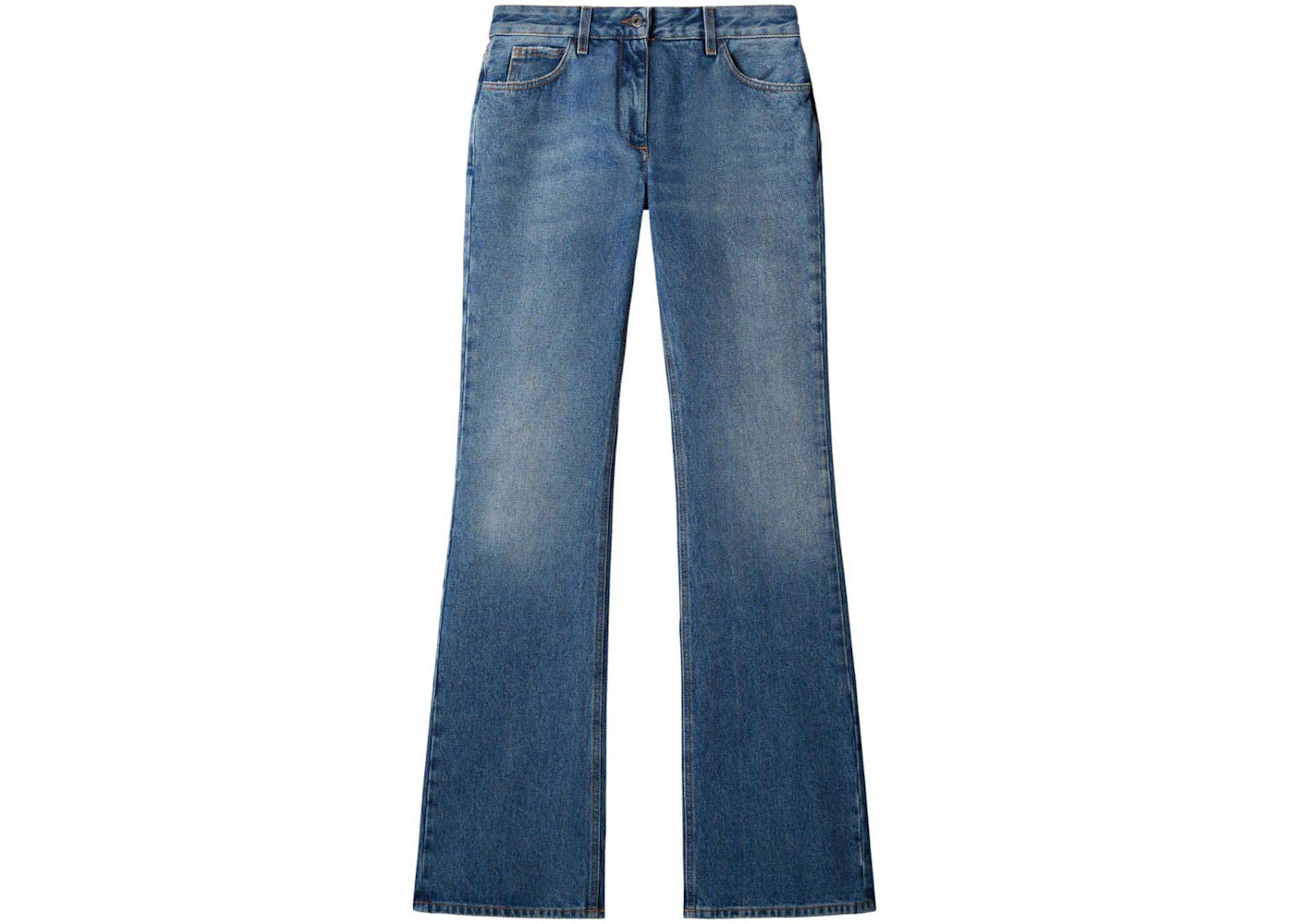 OFF-WHITE Cotton Flared Jeans Blue