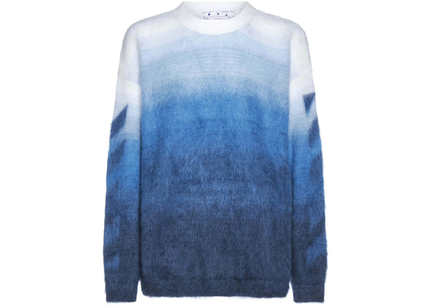 OFF-WHITE Diag Arrow Brushed Knit Crewneck Dusty Blue