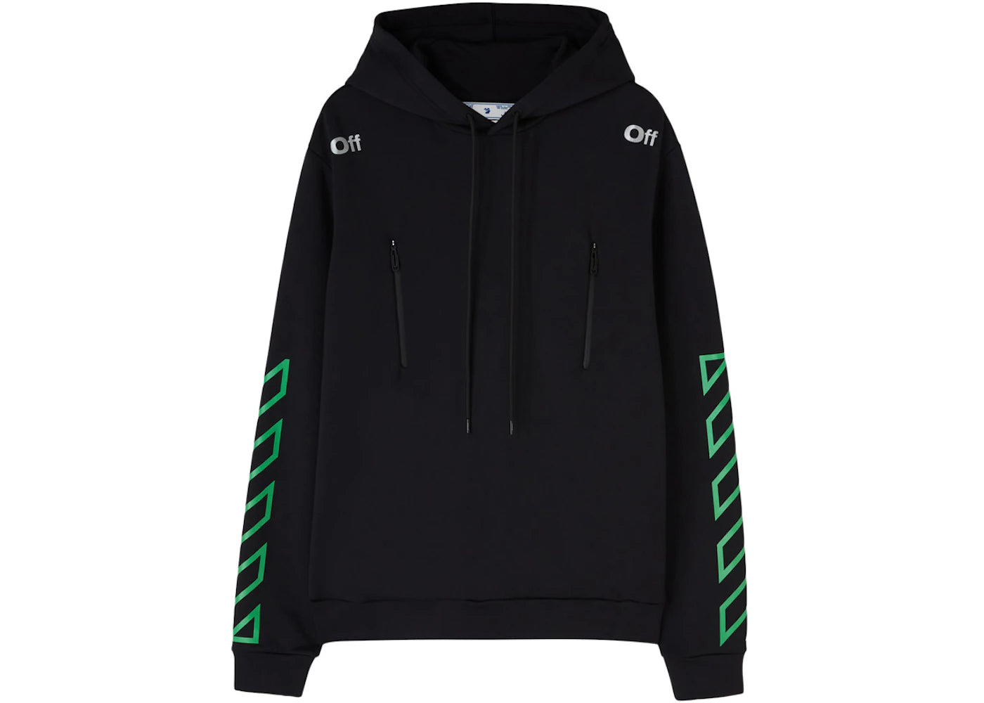 OFF-WHITE Diag Outl Pocket Hoodie Black/Green