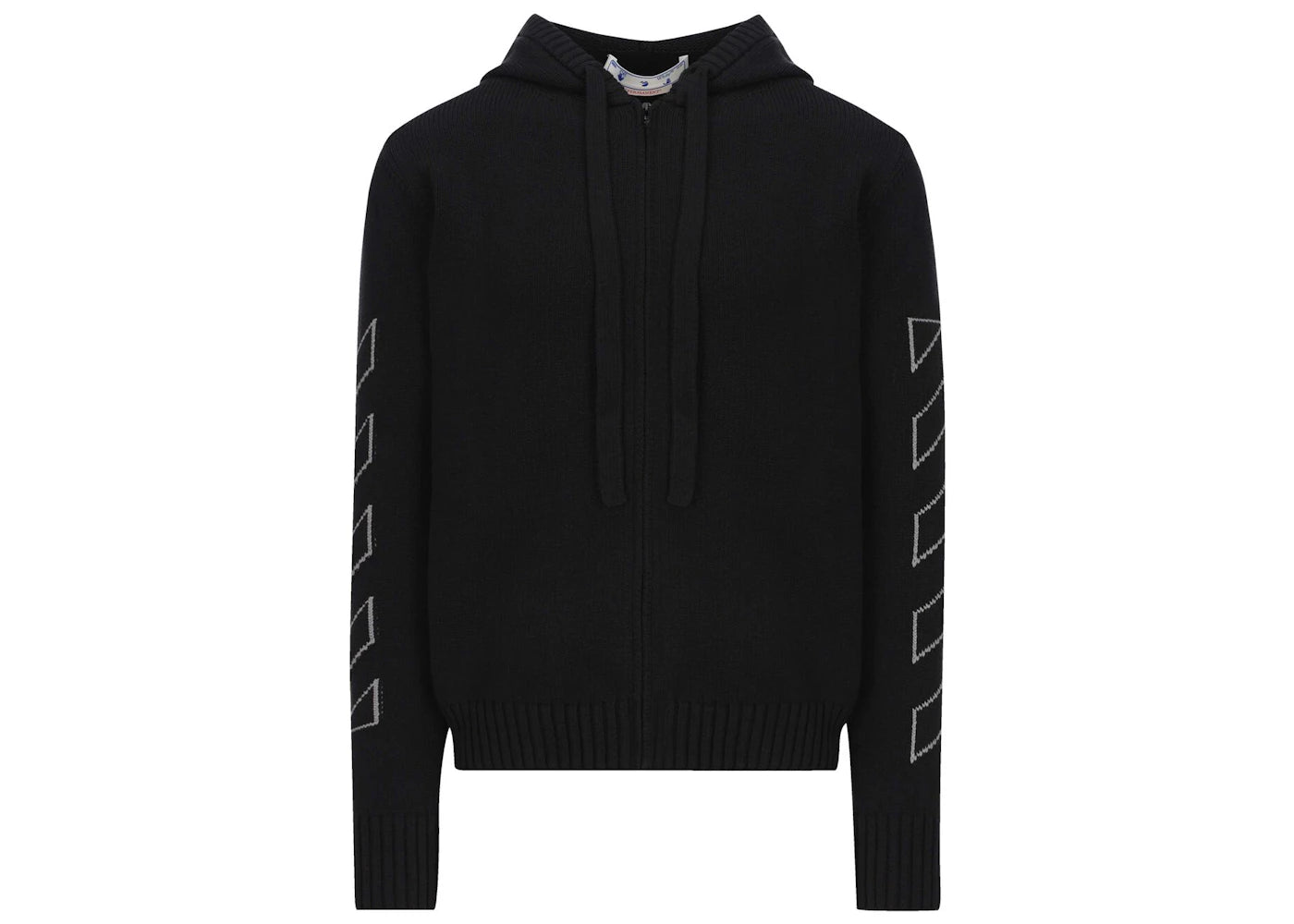 OFF-WHITE Diag Outline Knit Zip Hoodie Black