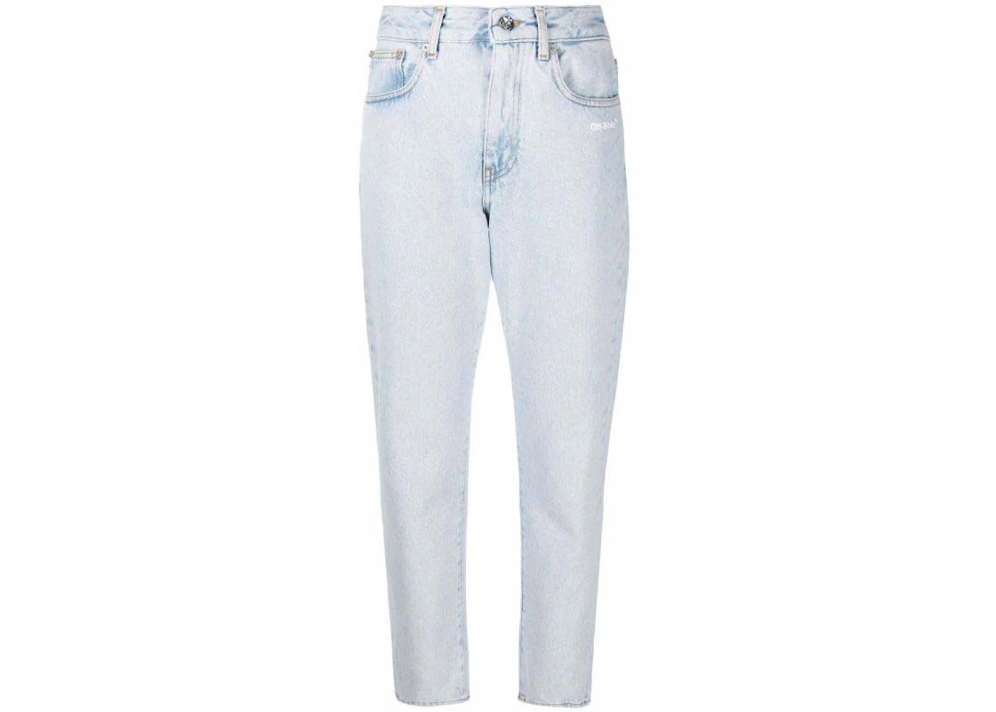 OFF-WHITE Diag Straight Leg 5 Pocket Jeans Light Lbue White