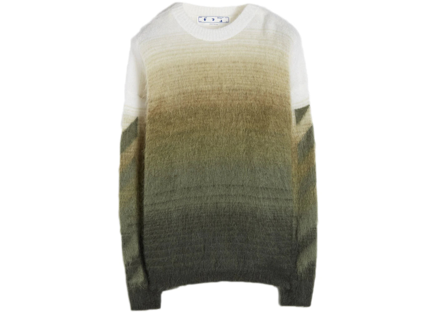 OFF-WHITE Diagonal Brushed Sweater Green