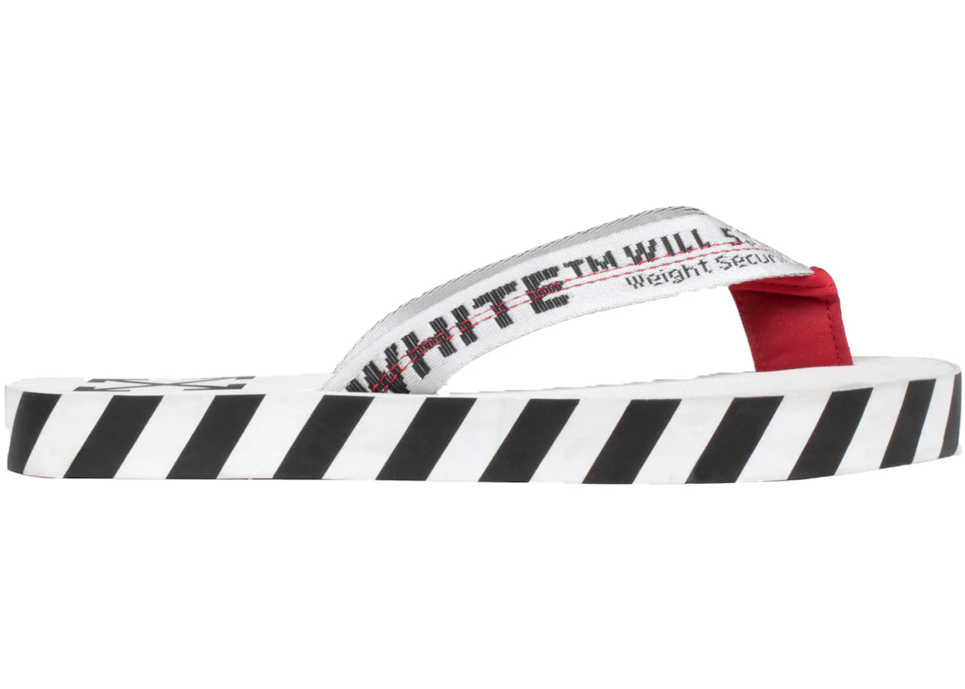 Off-White Diagonal Stripes Flip Flops White AW20