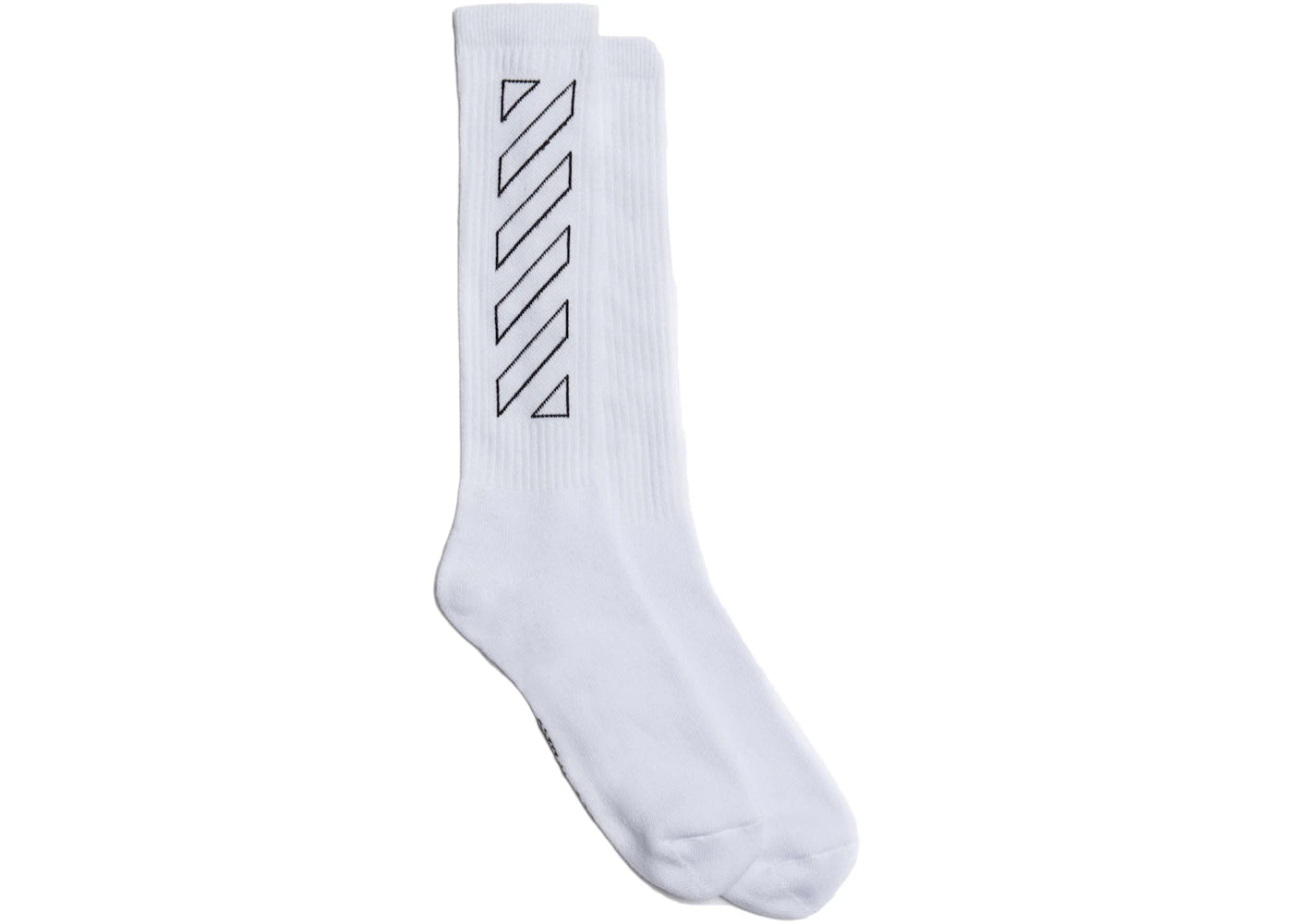 OFF-WHITE Diagonals Mid Socks White/Black Outline