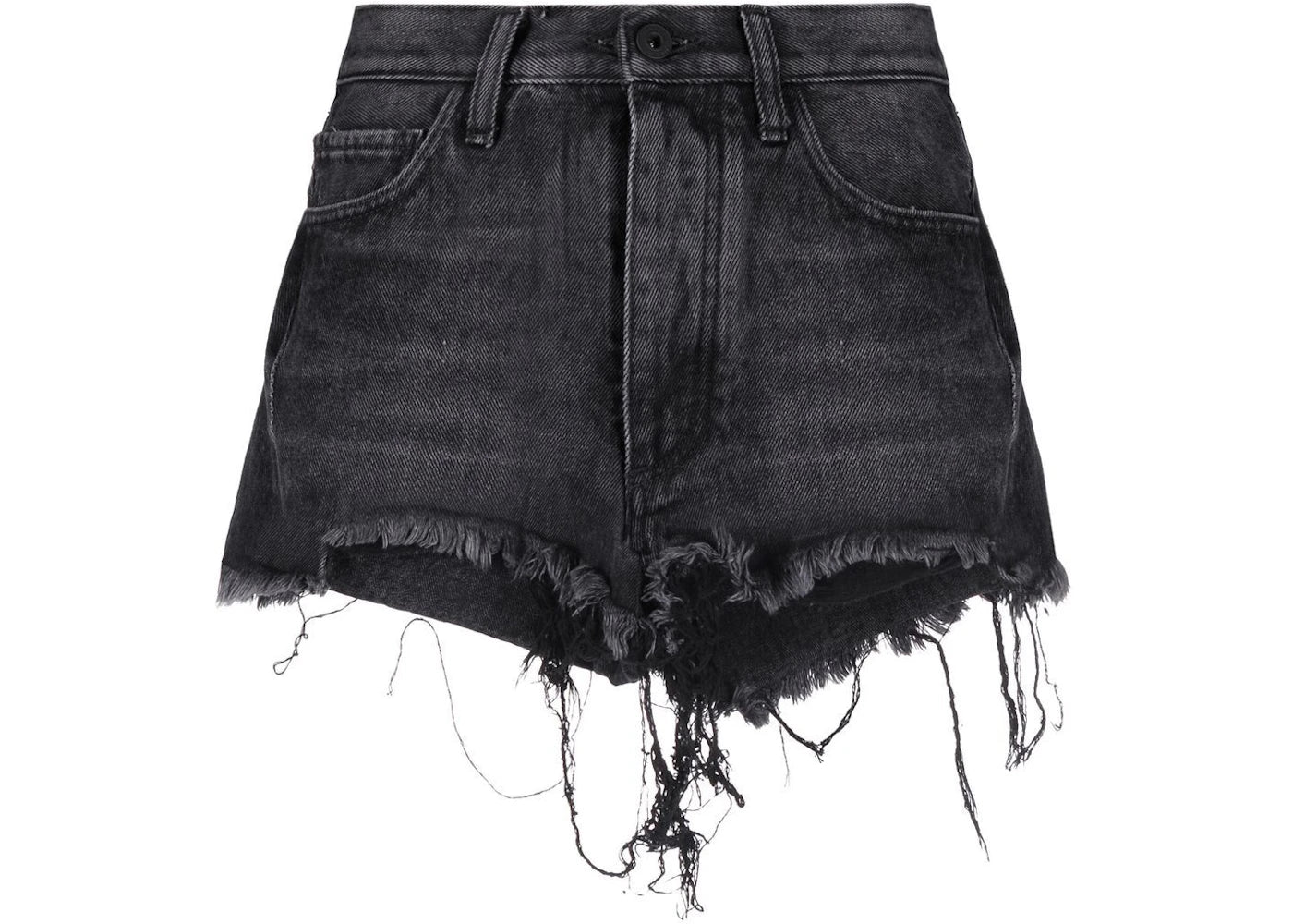 OFF-WHITE Distressed Denim Shorts Black