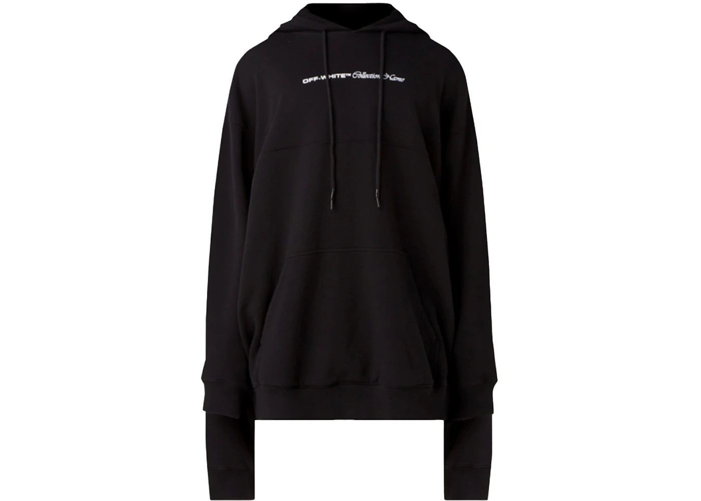 OFF-WHITE Double Sleeves Logo Print Oversized Hoodie Black/White