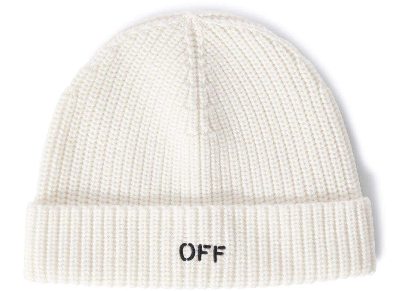 OFF-WHITE Embroidered-Logo Wool Beanie White/Black