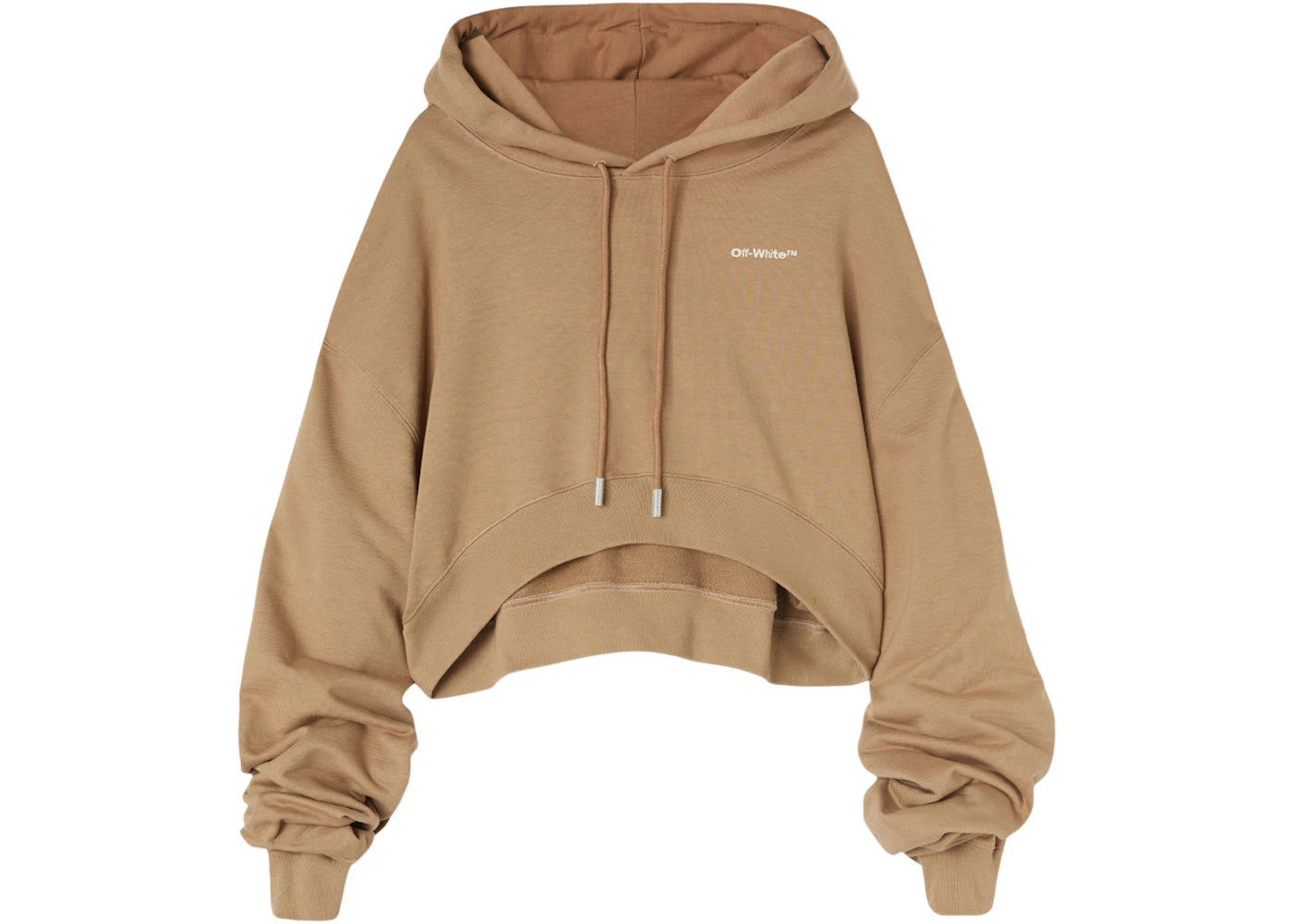 OFF-WHITE For All Crop Over Hoodie Camel