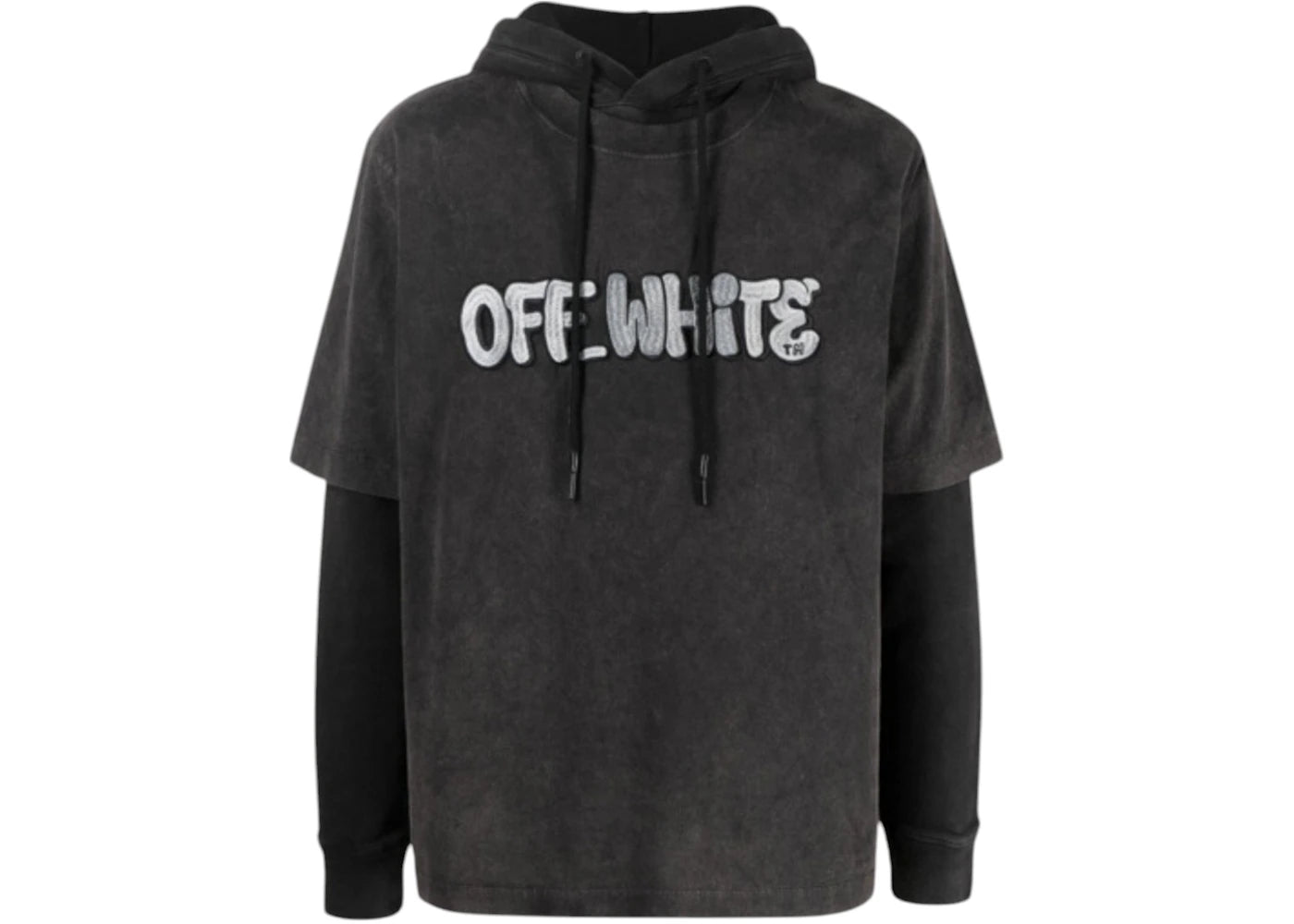 OFF-WHITE GM Vintage Double Sleeve Hoodie Black