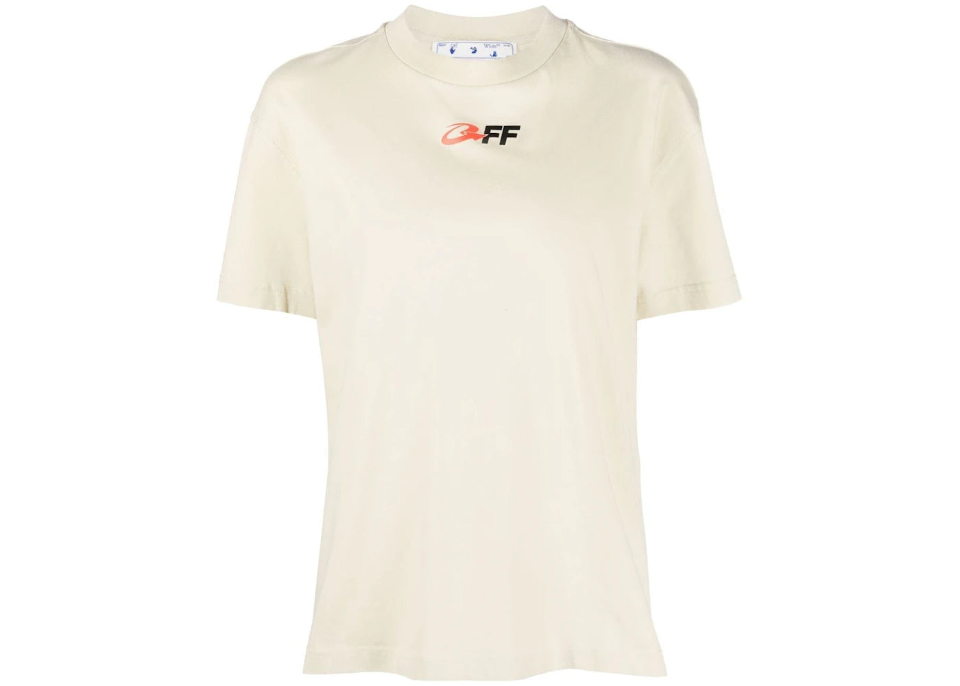 OFF-WHITE Graphic-Print Cotton T-Shirt Beige/Black