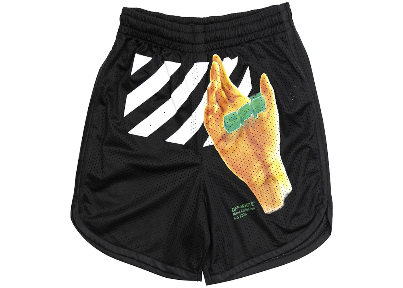 OFF-WHITE Hand Logo Mesh Shorts Black