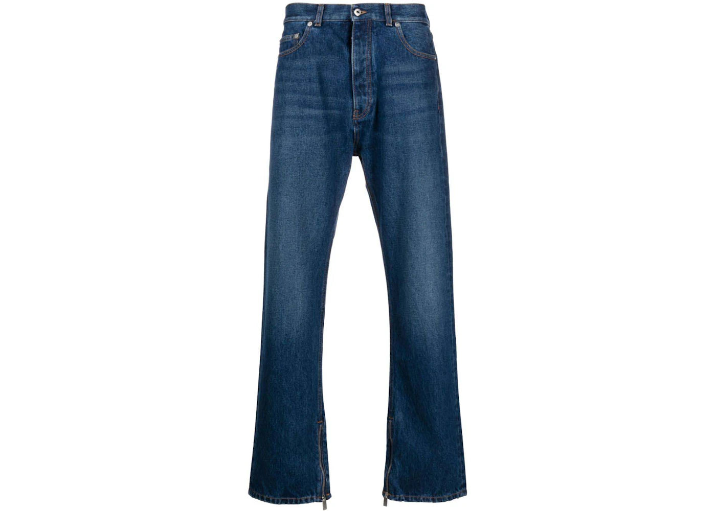 OFF-WHITE High-Waist Straight-Leg Jeans Indigo Blue