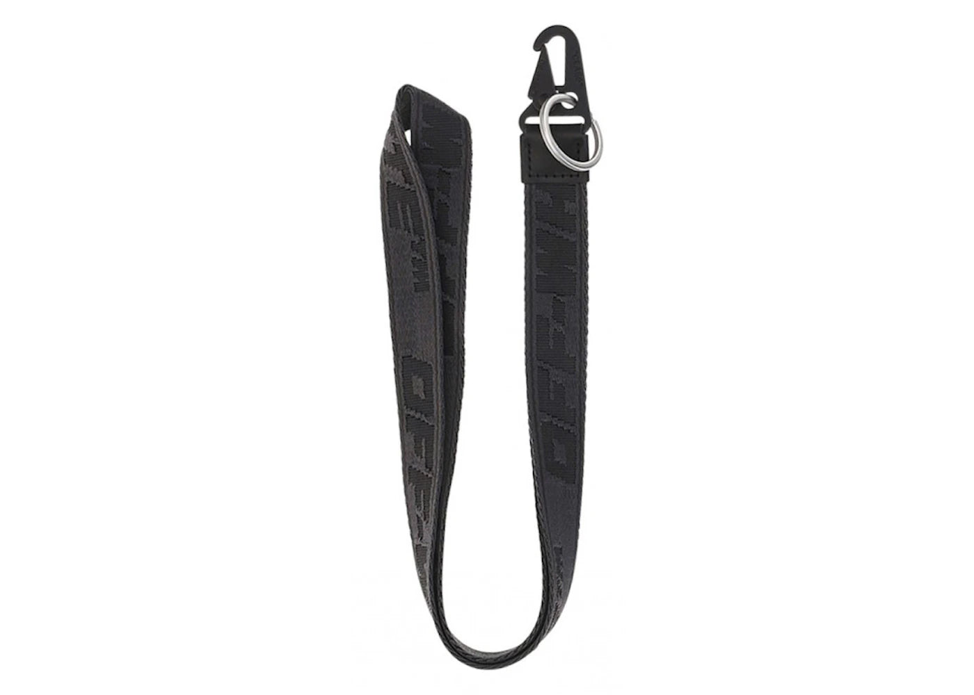 OFF-WHITE Key Ring Neck Keychain Black/Black