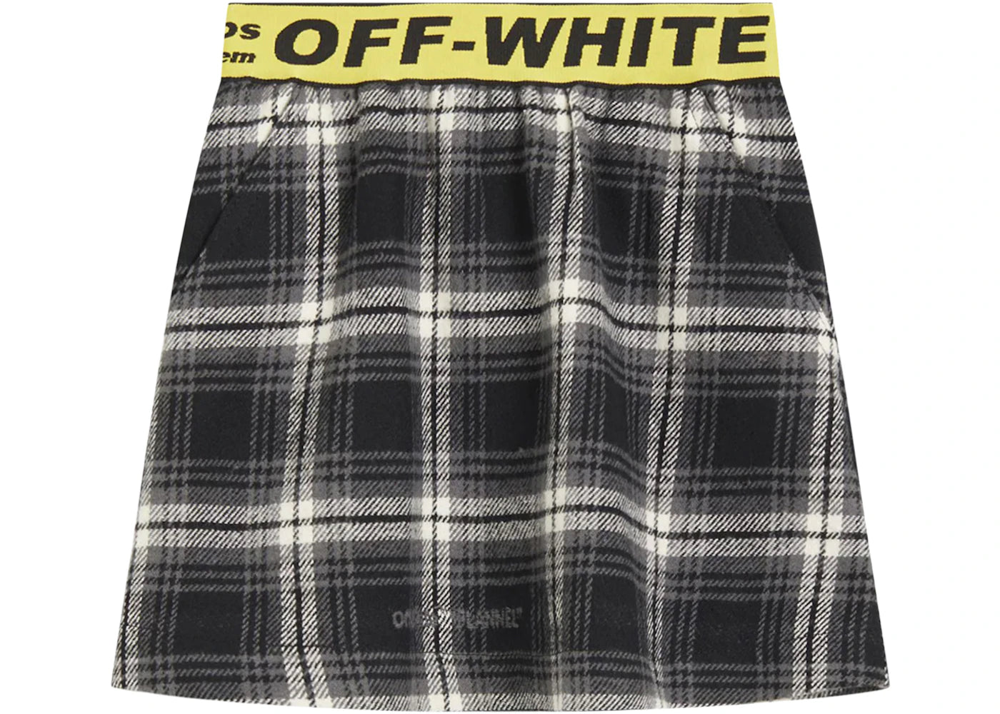 OFF-WHITE Kids Logo Mini Skirt Black/White/Yellow