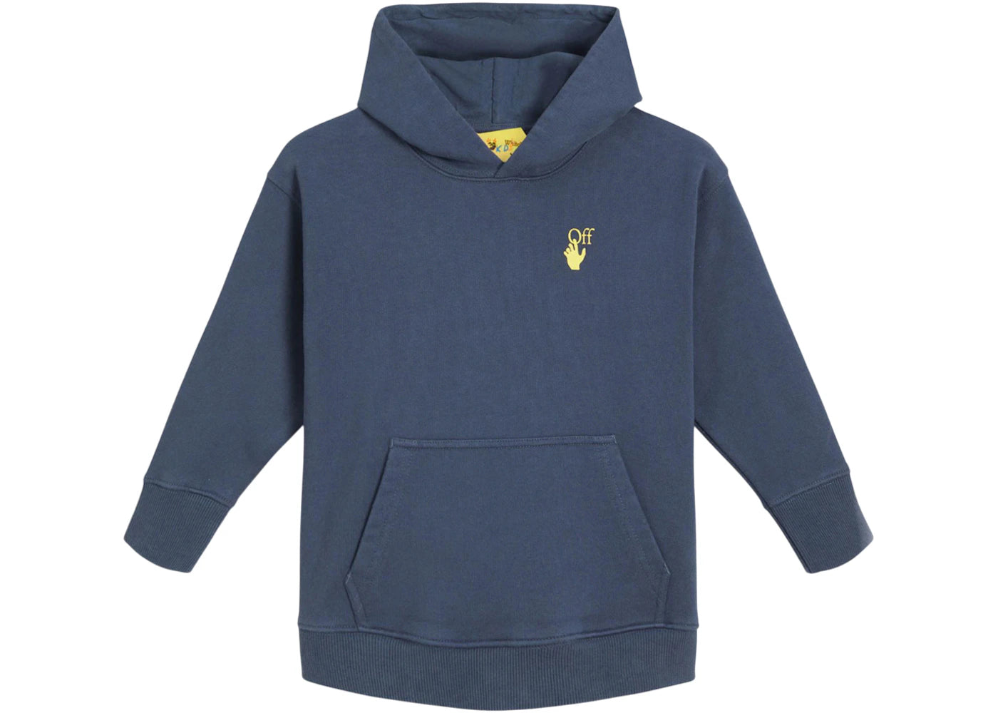 OFF-WHITE Kids Marker Hoodie Navy Blue/Yellow