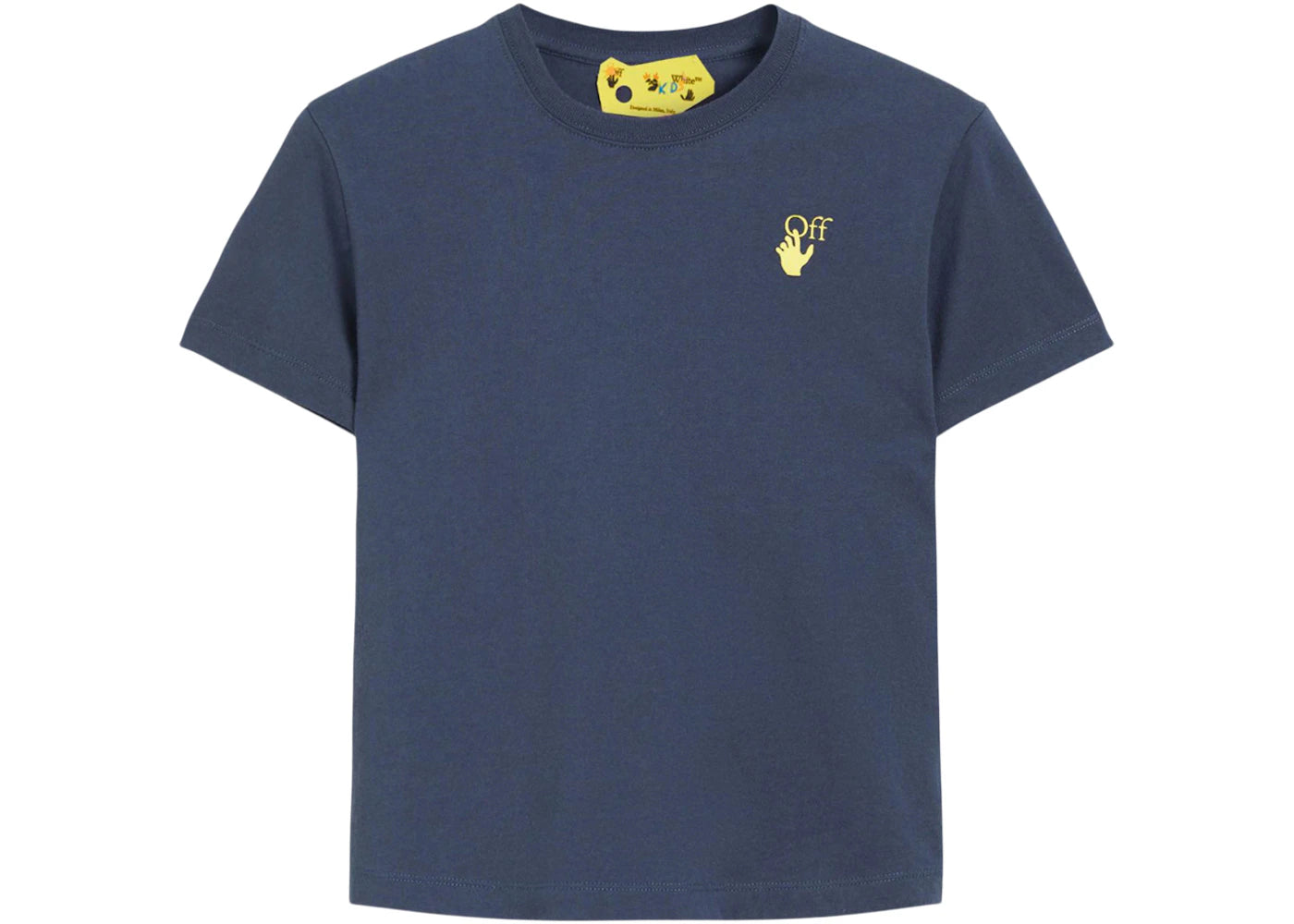OFF-WHITE Kids Marker S/S T-shirt Navy Blue/Yellow