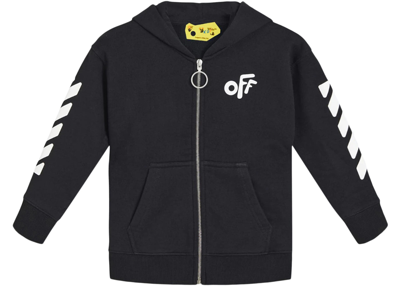 OFF-WHITE Kids Rounded Hoodie Black/White